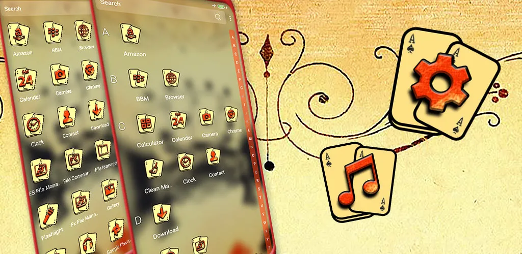 Vintage Cards Launcher Theme | Indus Appstore | Screenshot