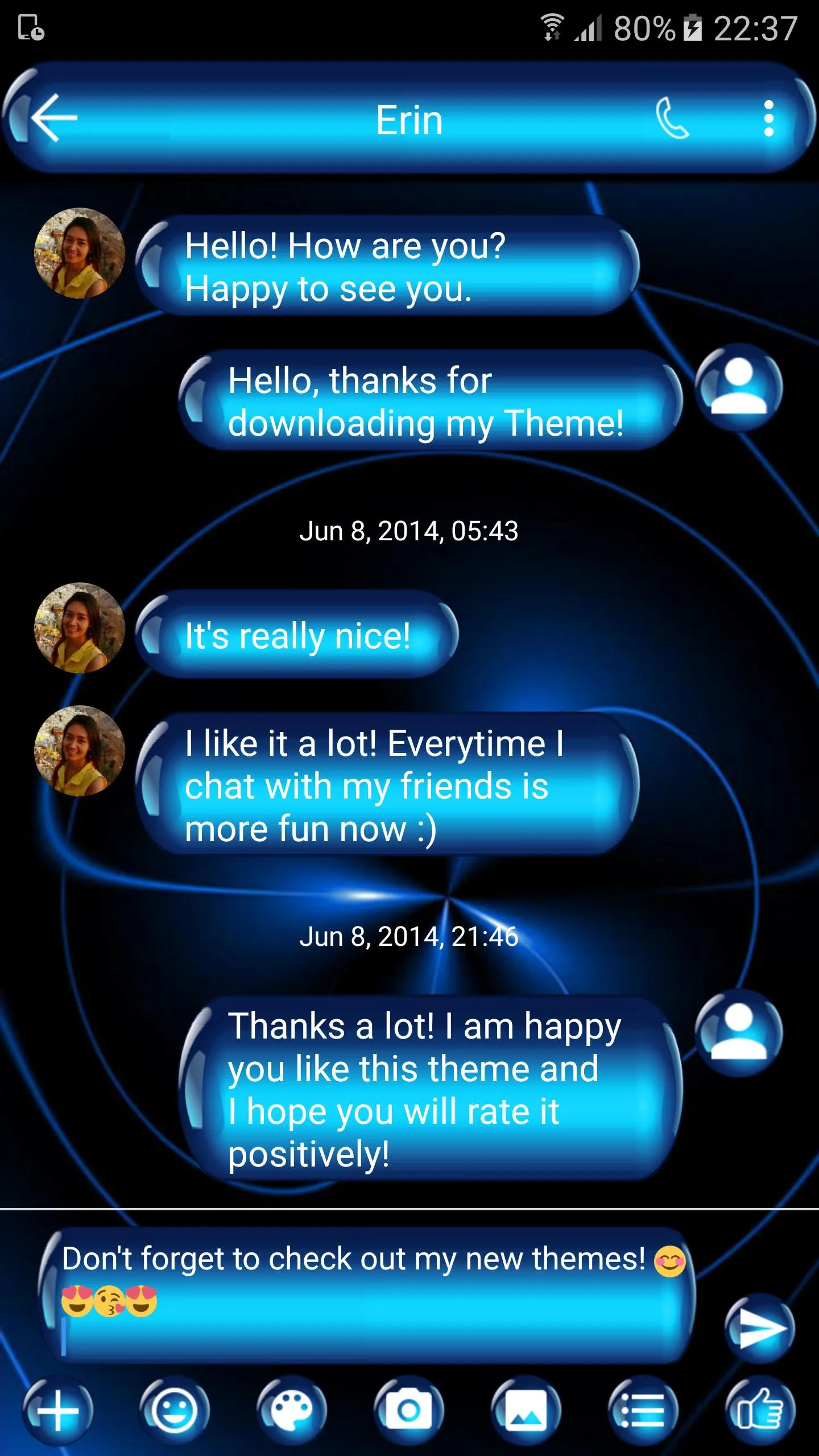 SMS Messages SpheresBlue Theme | Indus Appstore | Screenshot