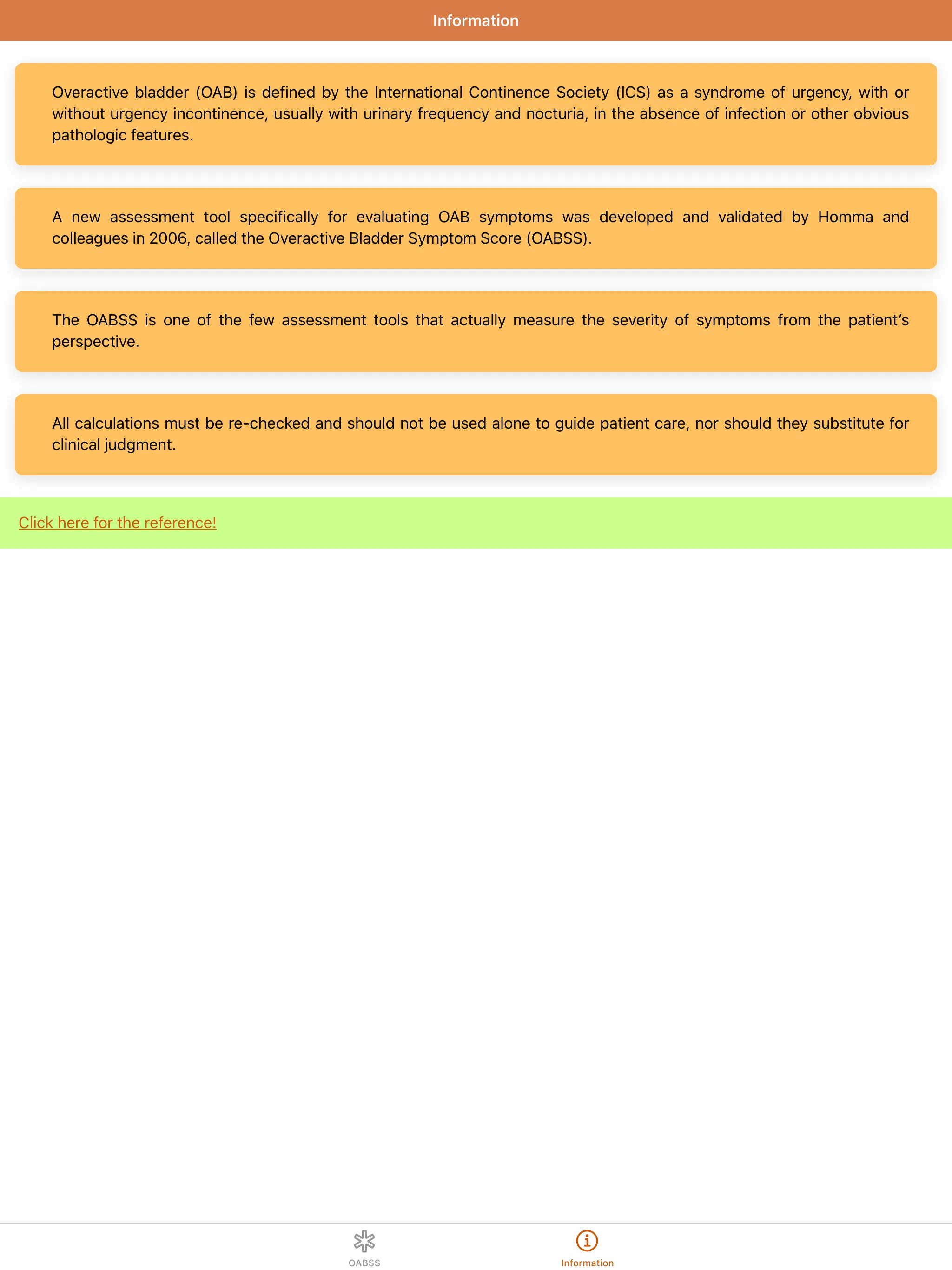 Overactive Bladder Score | Indus Appstore | Screenshot