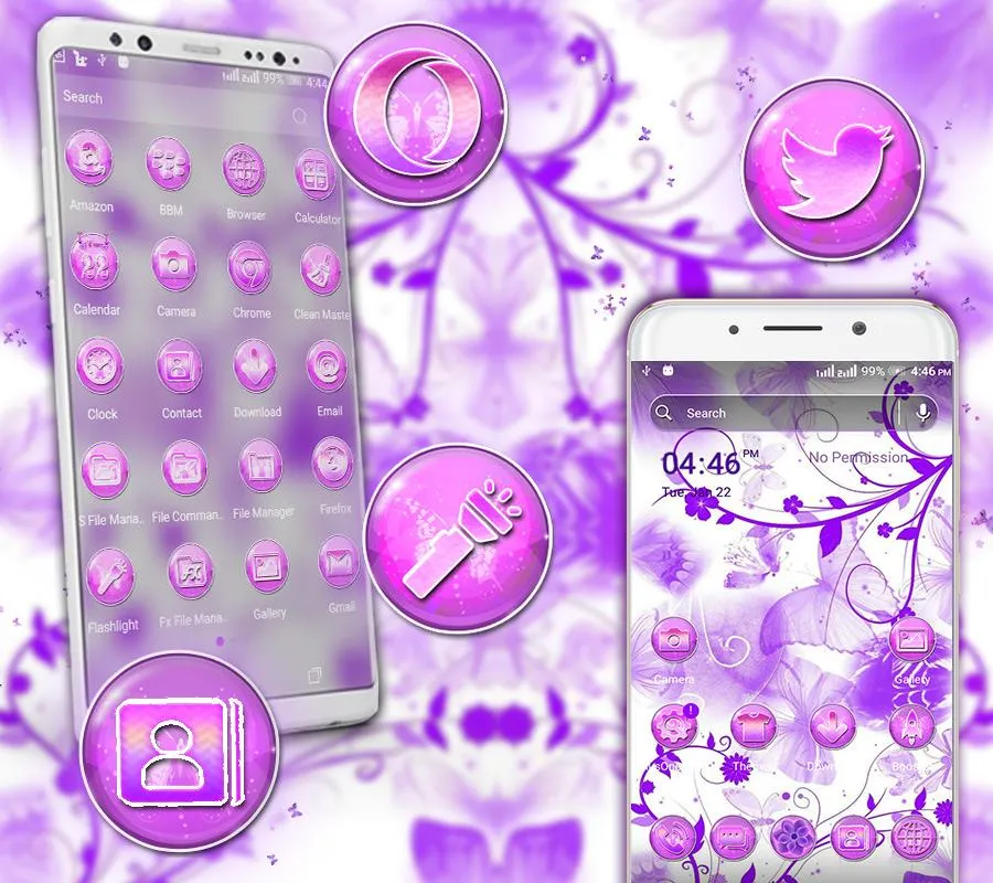 Purple Butterfly Theme | Indus Appstore | Screenshot