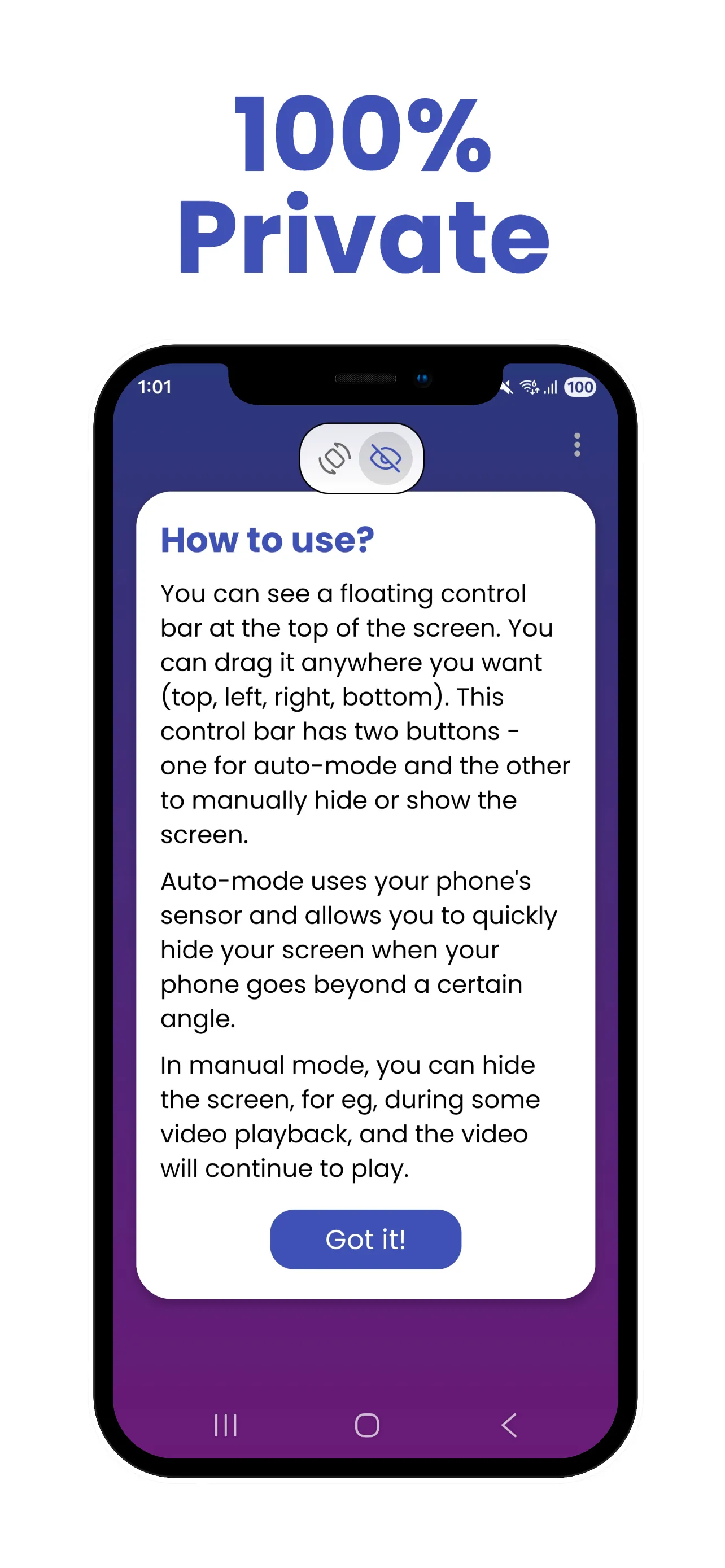 Tilt Guard: Hide your Screen | Indus Appstore | Screenshot