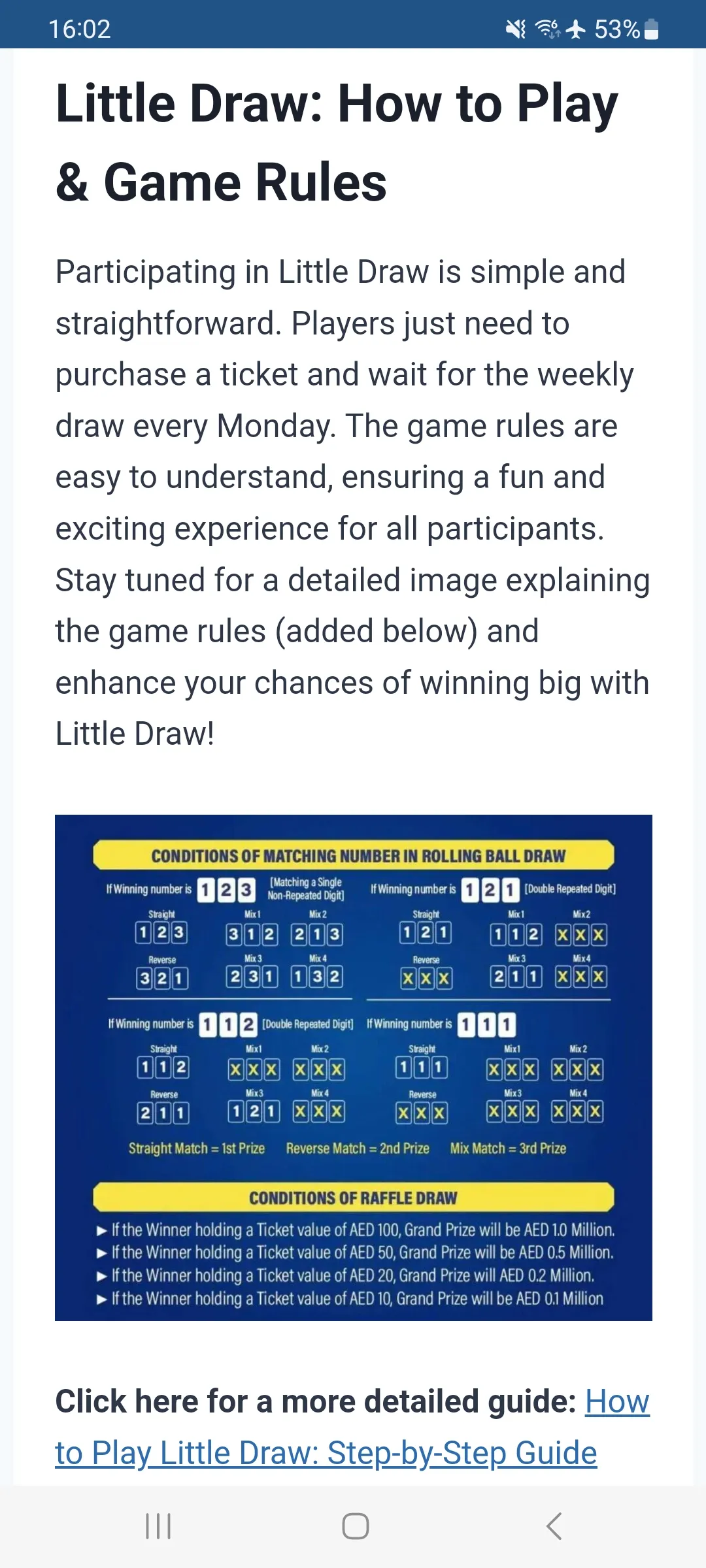 Little Draw Results Dubai UAE | Indus Appstore | Screenshot