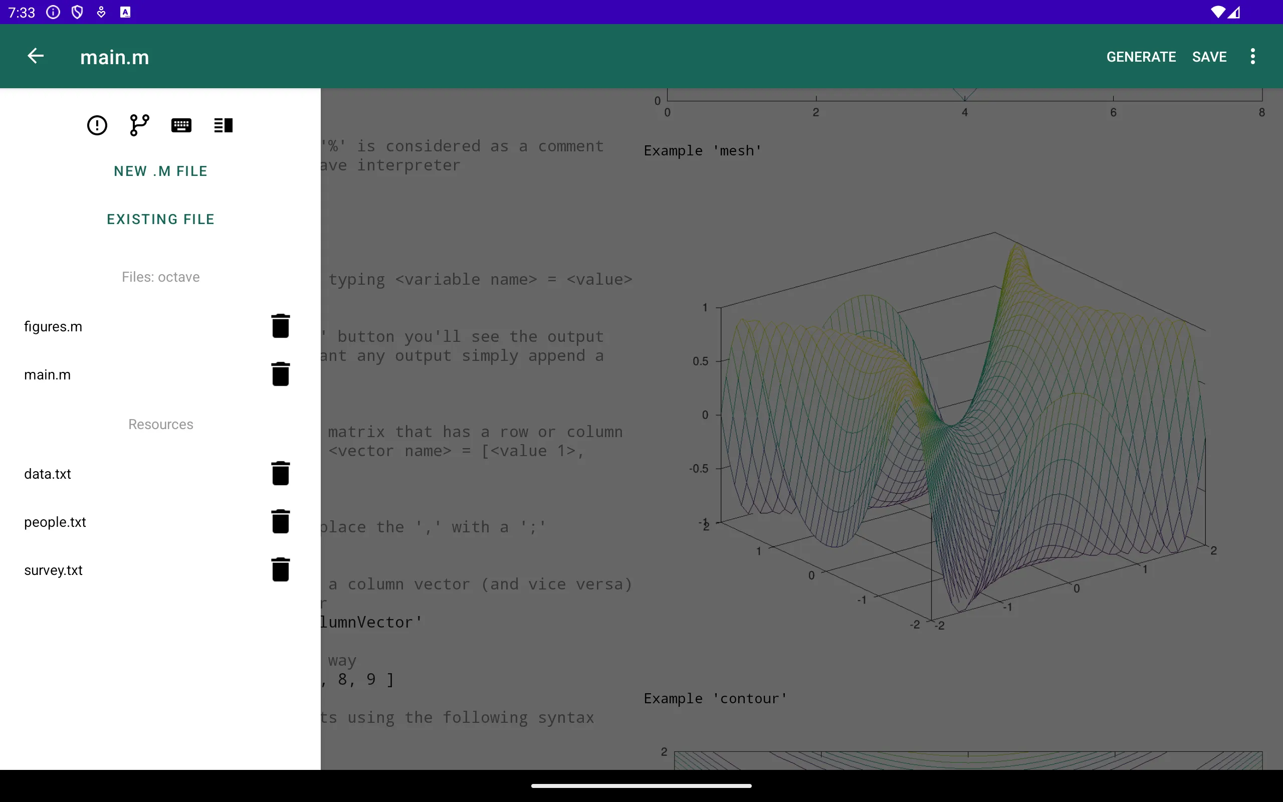 Anoc Octave Editor | Indus Appstore | Screenshot