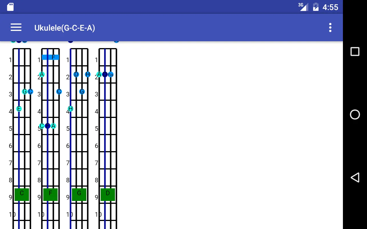 Grifftabelle z.B. Waldzither | Indus Appstore | Screenshot