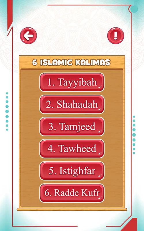 Arabic alphabets and 6 kalimas | Indus Appstore | Screenshot