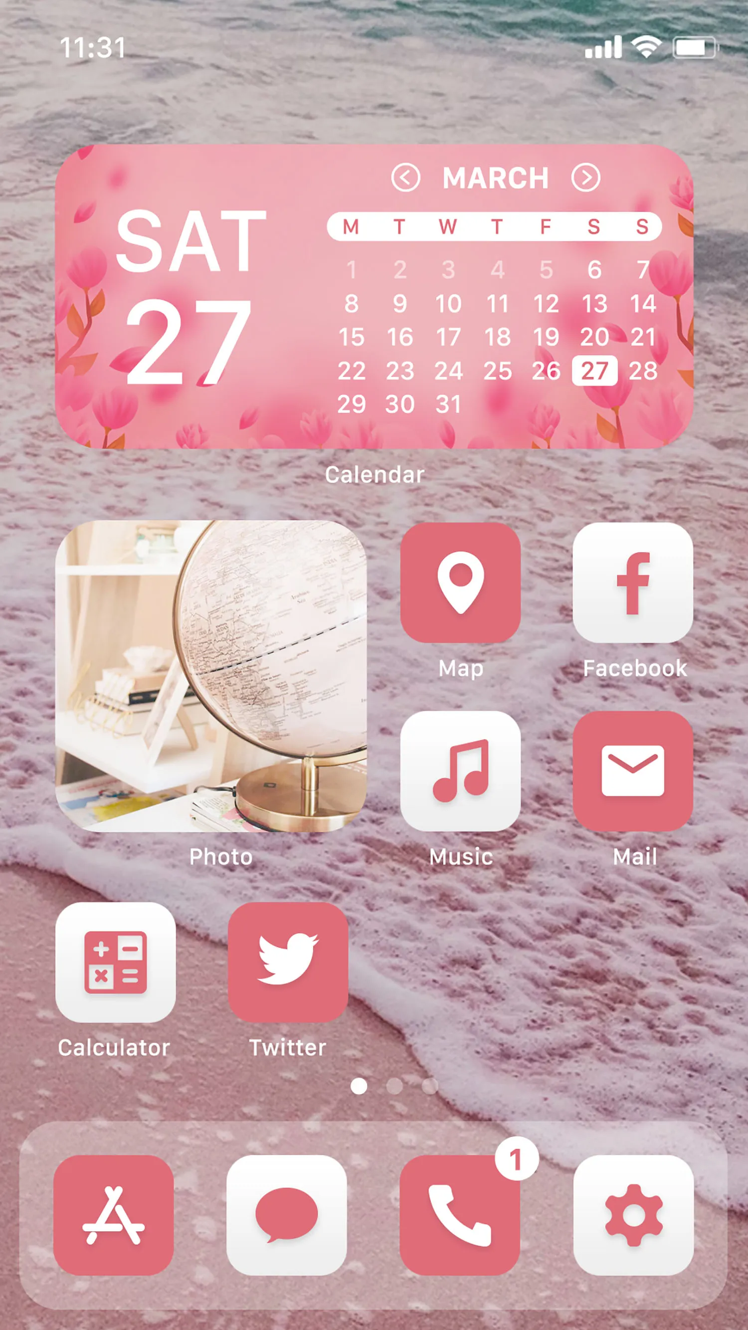 Wow Soft Red Theme - Icon Pack | Indus Appstore | Screenshot