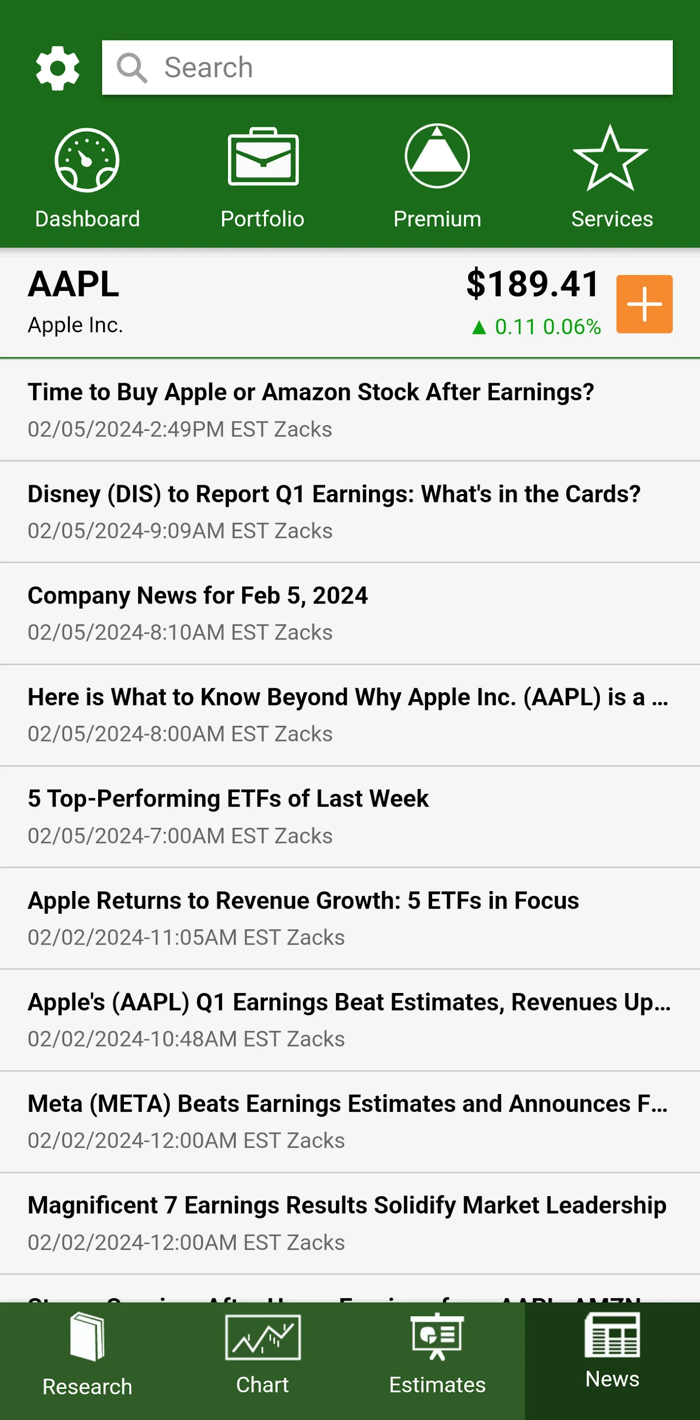 Zacks Stock Research | Indus Appstore | Screenshot