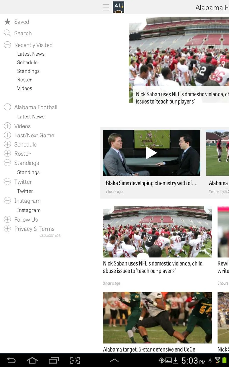 AL.com: Alabama Football News | Indus Appstore | Screenshot