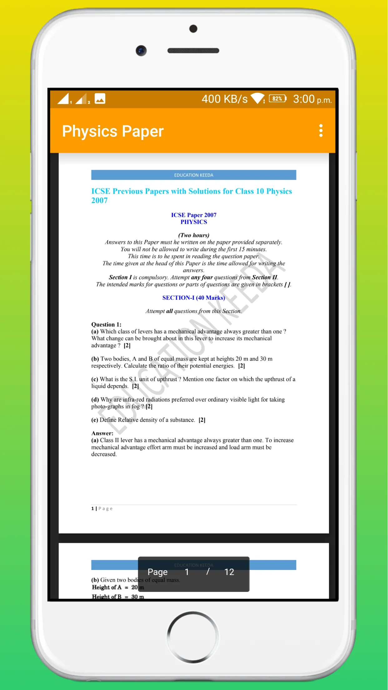 ICSE Previous Year Paper | Indus Appstore | Screenshot