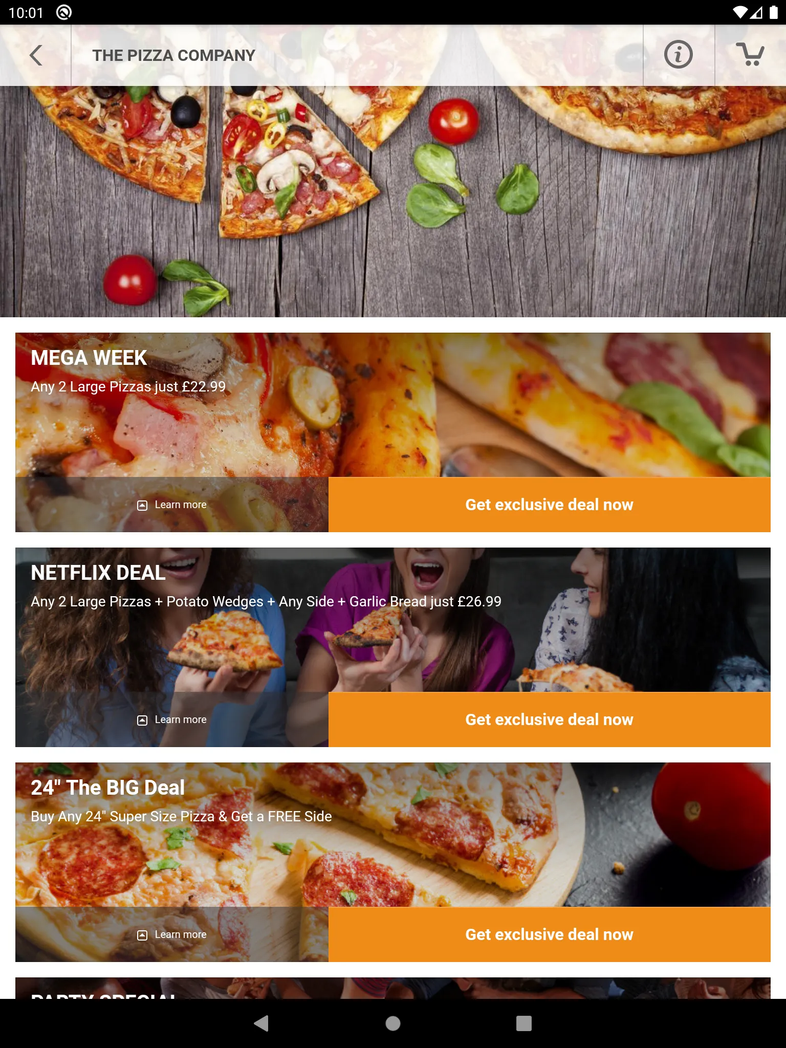 The Pizza Company Cambridge | Indus Appstore | Screenshot