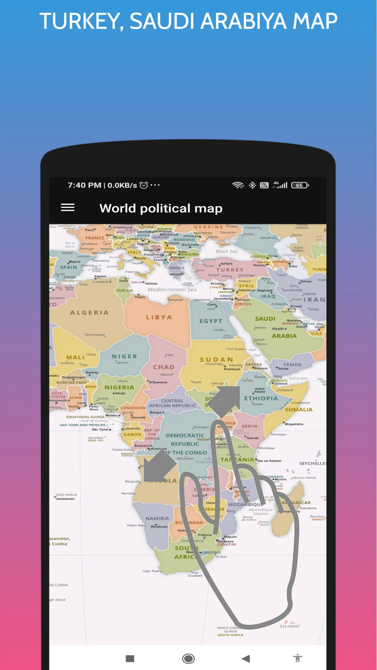 World Political Map | Indus Appstore | Screenshot