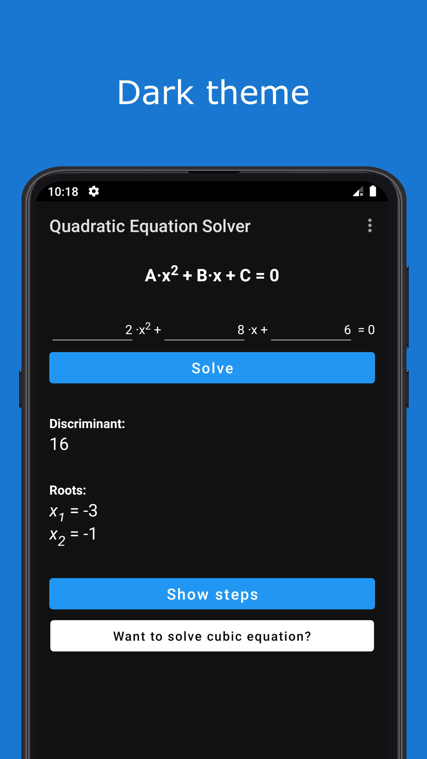 Quadratic Equation Solver | Indus Appstore | Screenshot