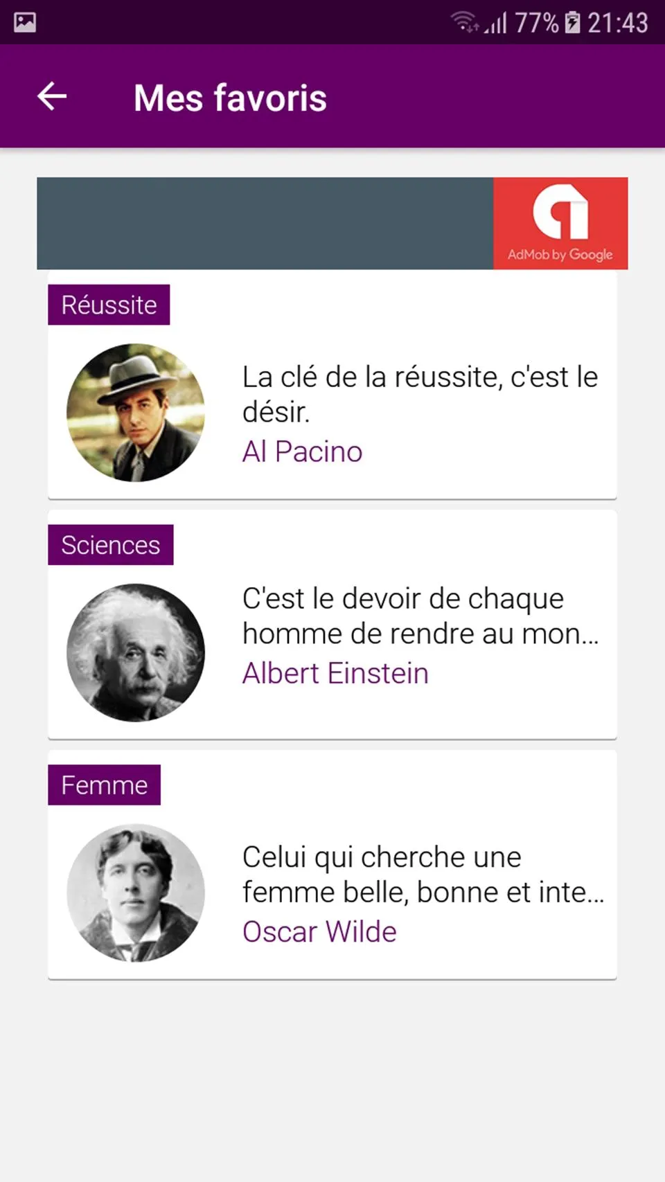 Citations & Proverbes | Indus Appstore | Screenshot