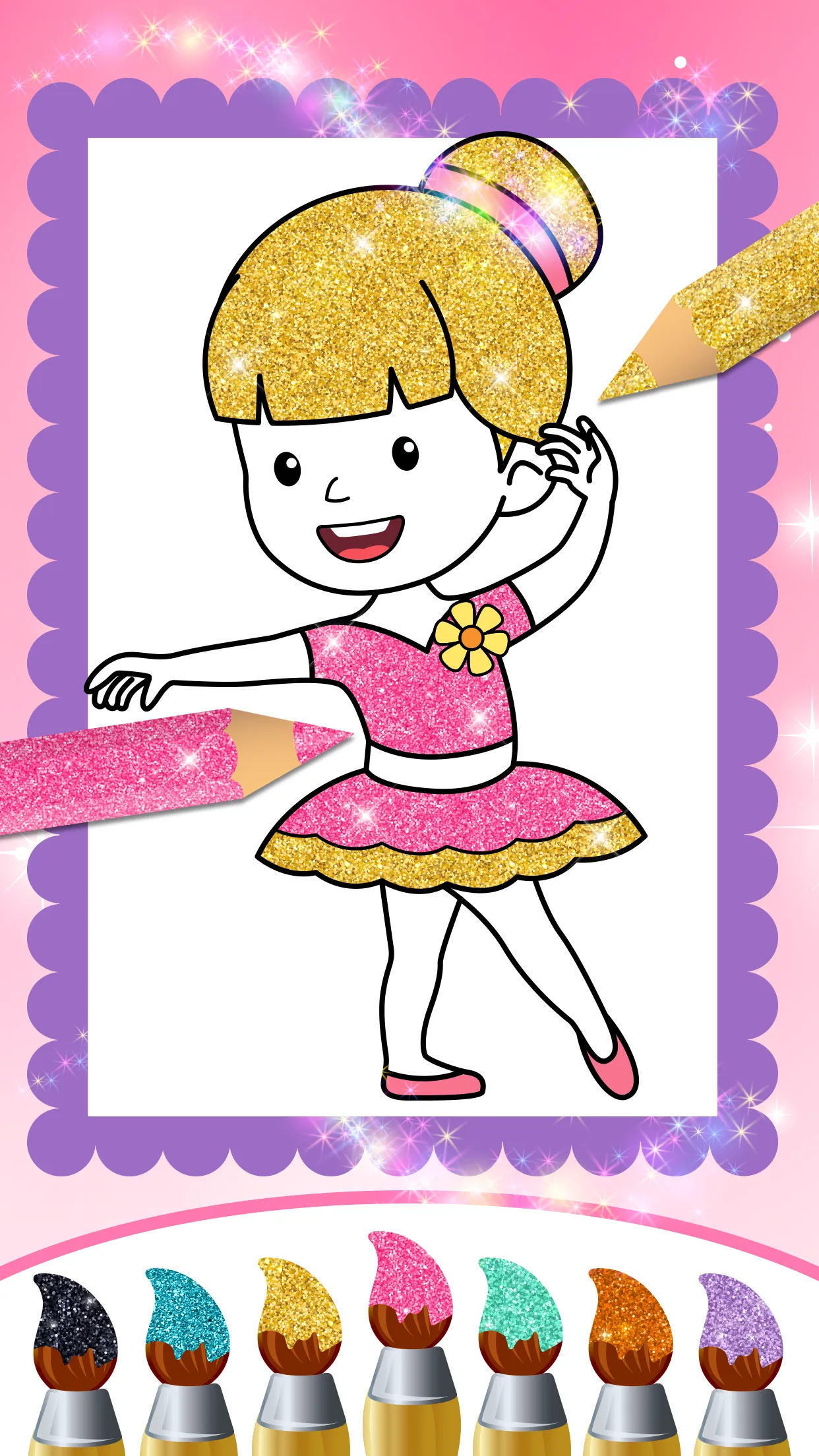 Glitter Coloring Book: Dresses | Indus Appstore | Screenshot