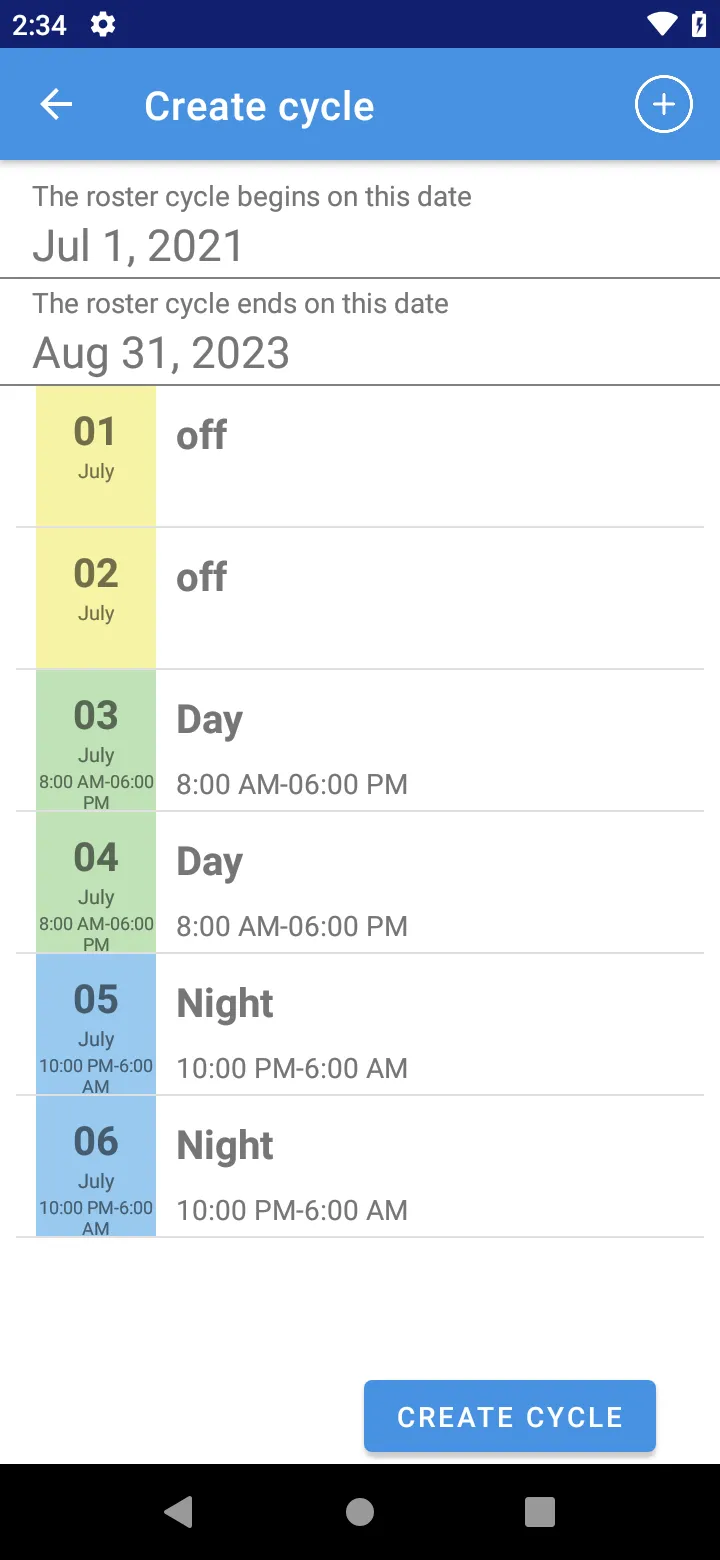 Roster Shift Schedule | Indus Appstore | Screenshot