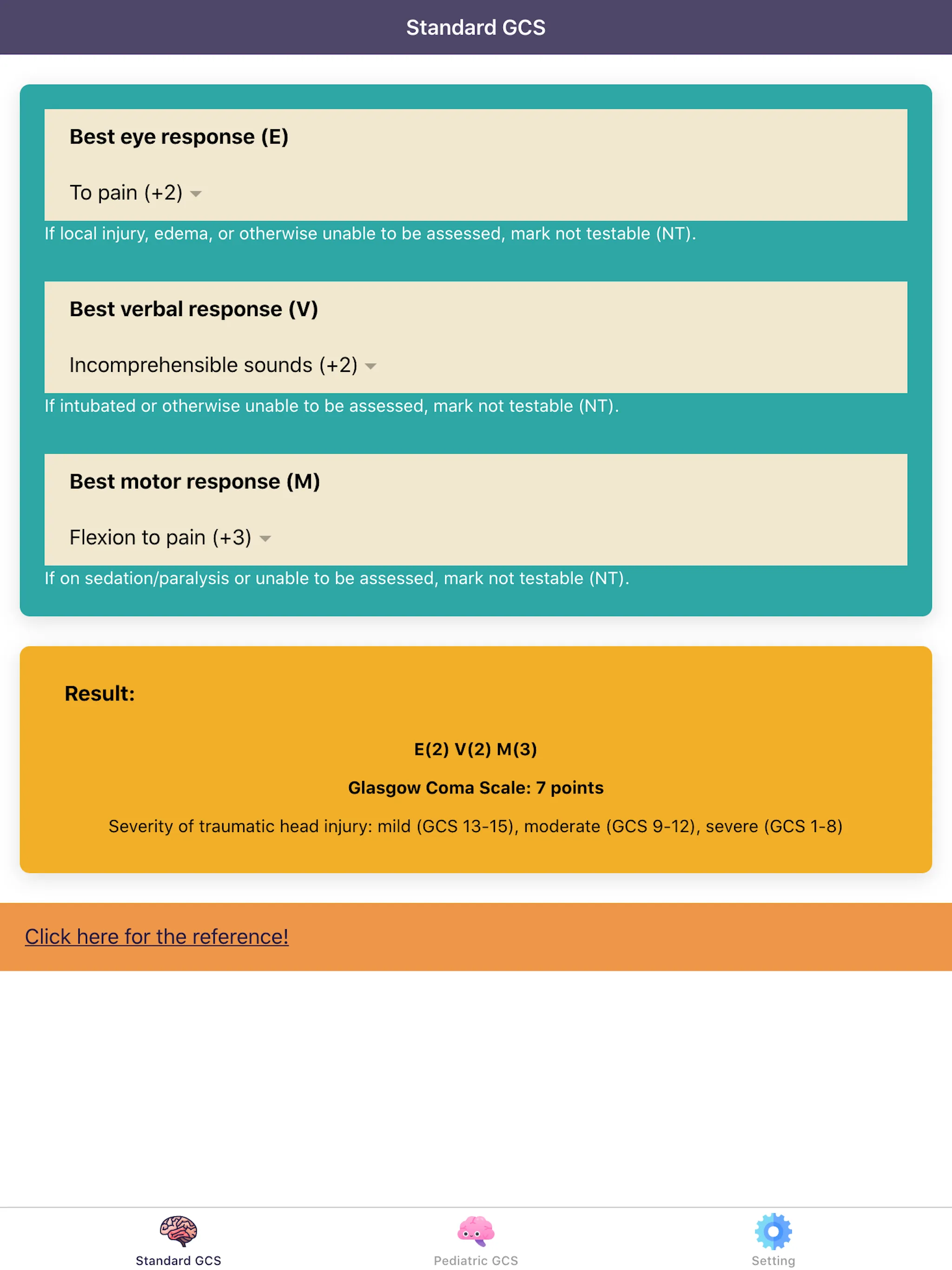 Glasgow Coma Scale (GCS) Score | Indus Appstore | Screenshot