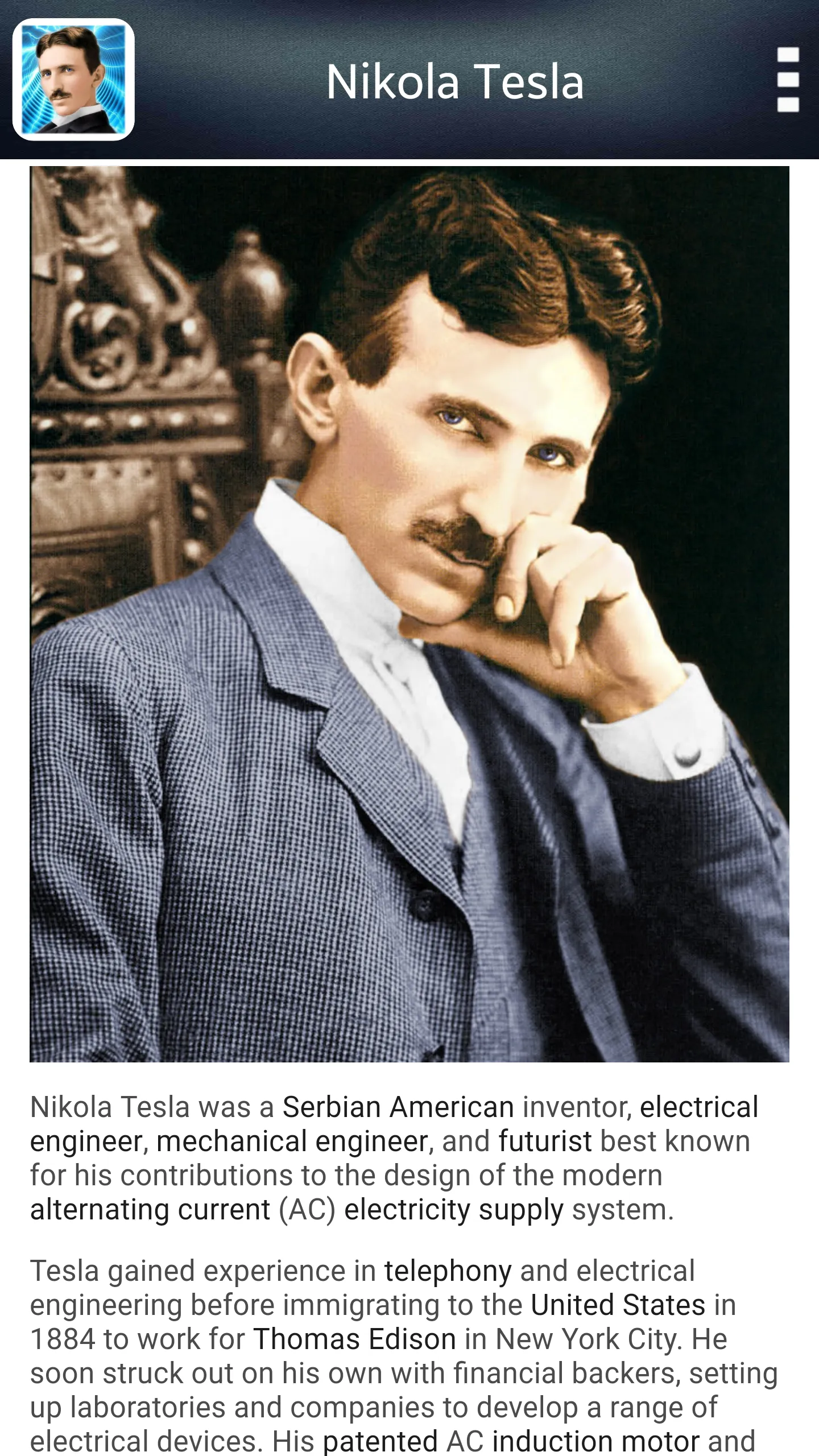 Nikola Tesla Inventions | Indus Appstore | Screenshot