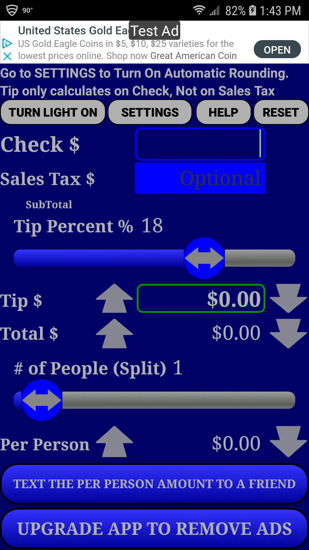 Restaurant Tip Calculator | Indus Appstore | Screenshot