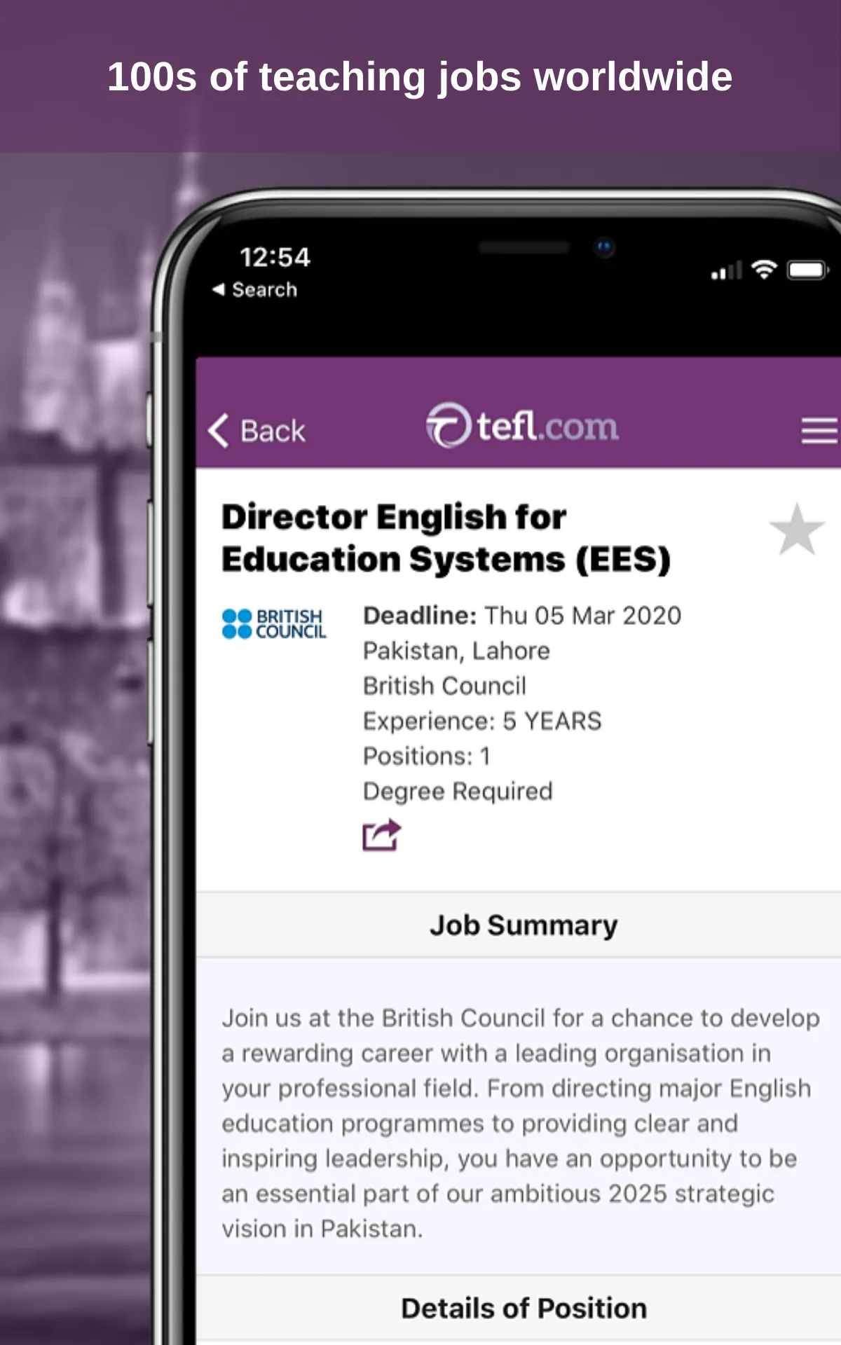 Job Search TEFL.com | Indus Appstore | Screenshot