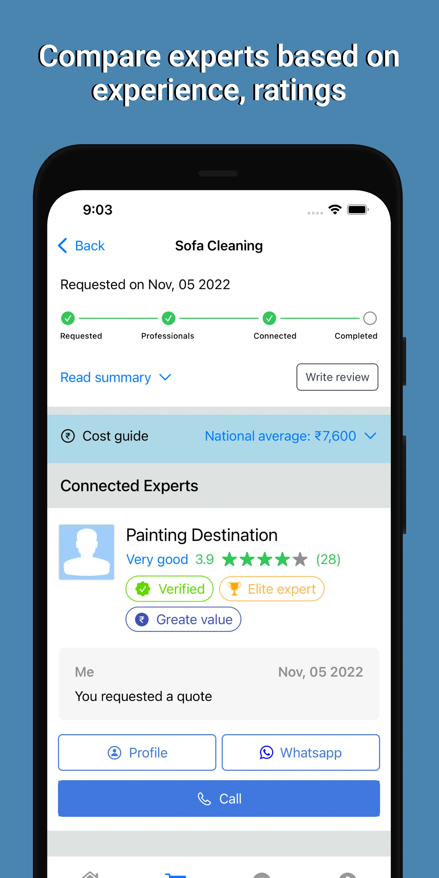 HomeTriangle: Hire Experts | Indus Appstore | Screenshot