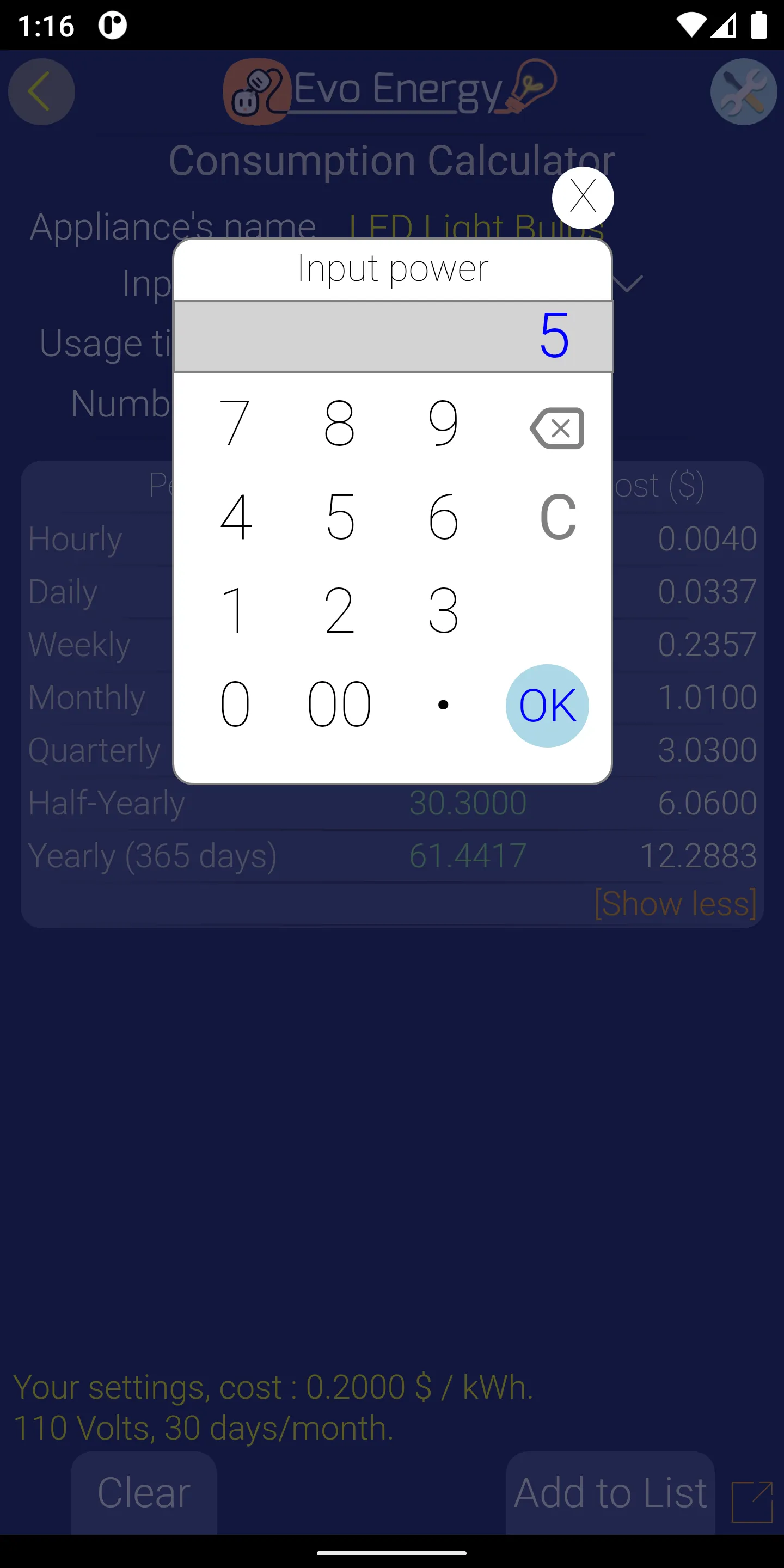 EvoEnergy - Electricity Calc | Indus Appstore | Screenshot