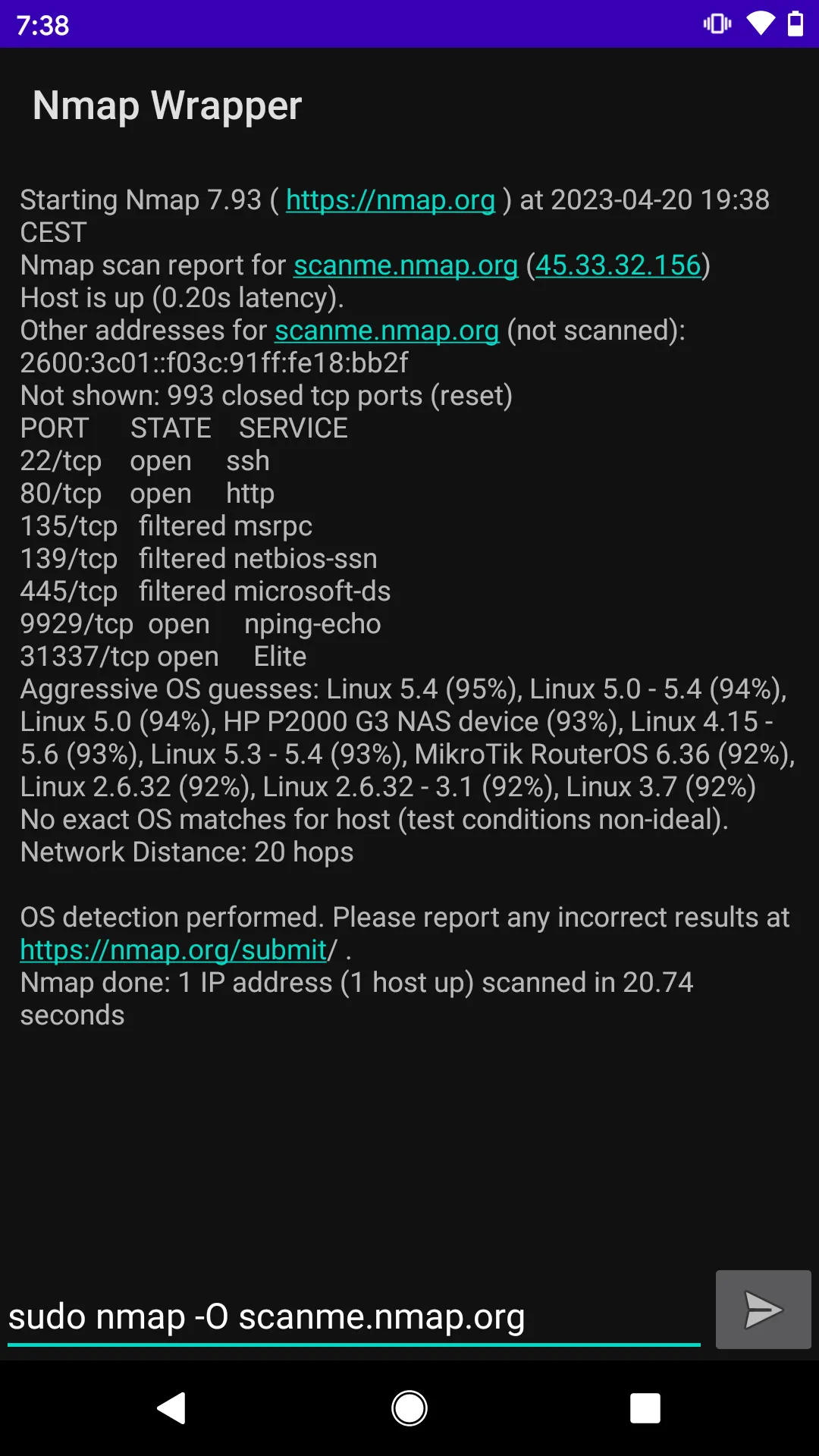 Nmap Wrapper for Android | Indus Appstore | Screenshot