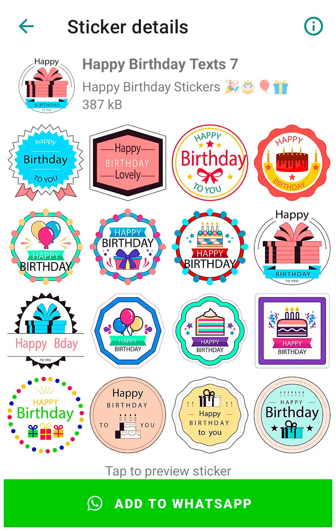 Happy Birthday Stickers | Indus Appstore | Screenshot