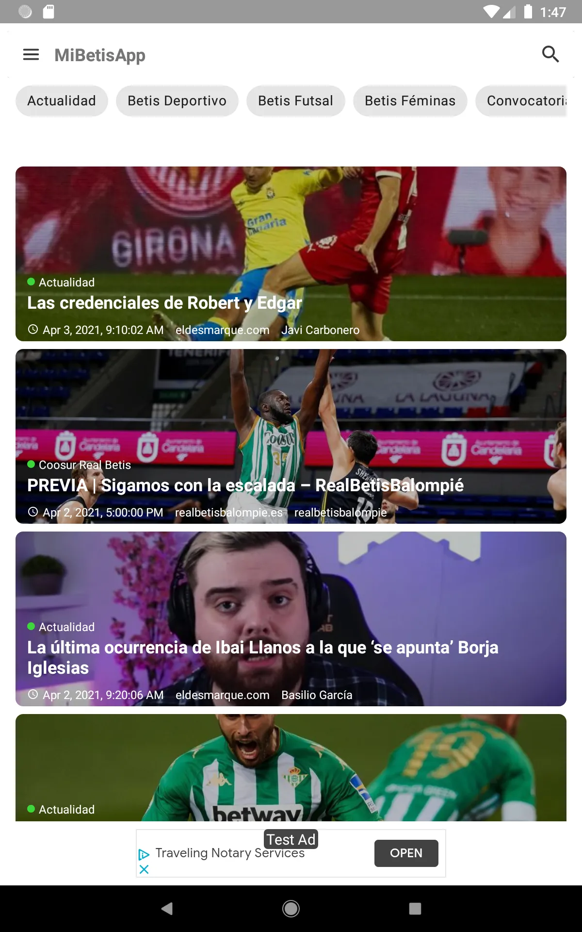 Mi Betis App - Noticias Betis | Indus Appstore | Screenshot