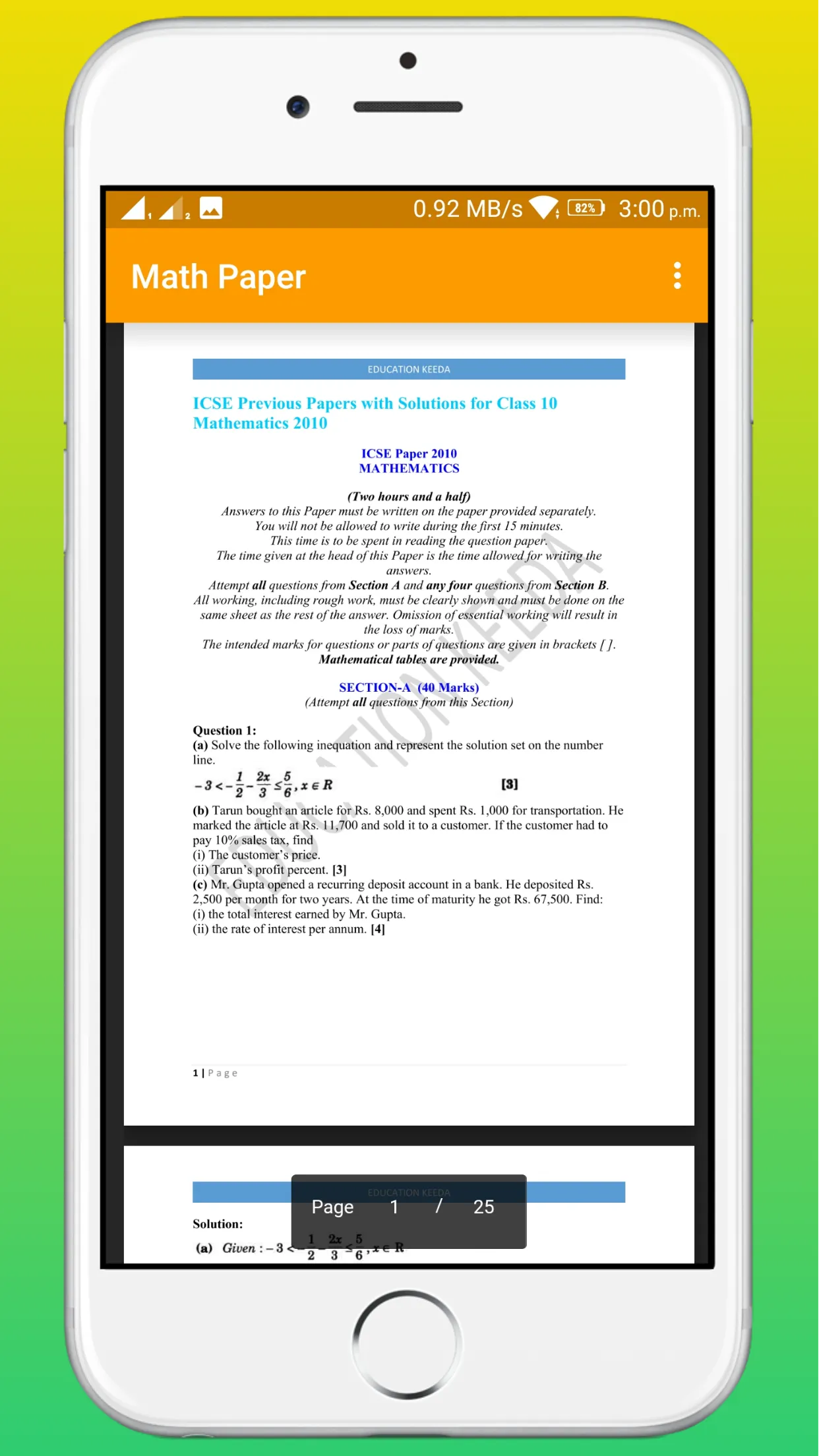 ICSE Previous Year Paper | Indus Appstore | Screenshot