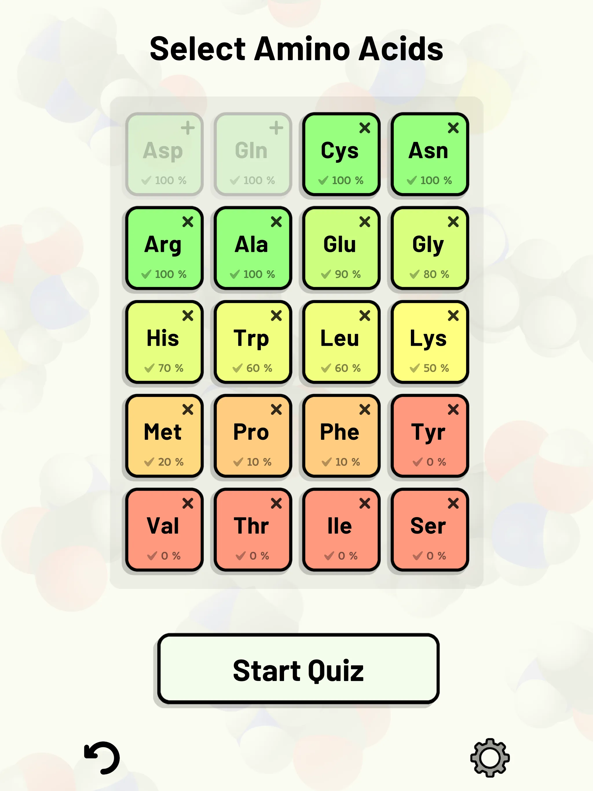 Amino Acid Quiz | Indus Appstore | Screenshot