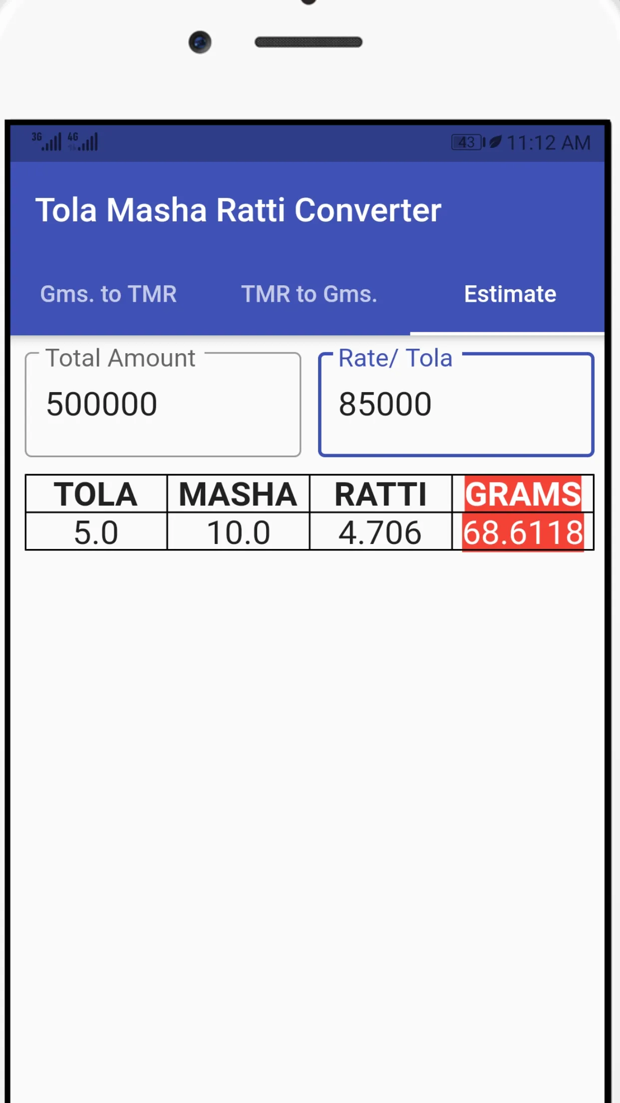 Tola Masha Ratti Converter | Indus Appstore | Screenshot