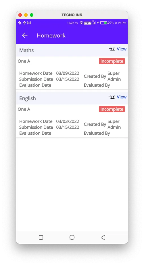 VidyalayaERP | Indus Appstore | Screenshot