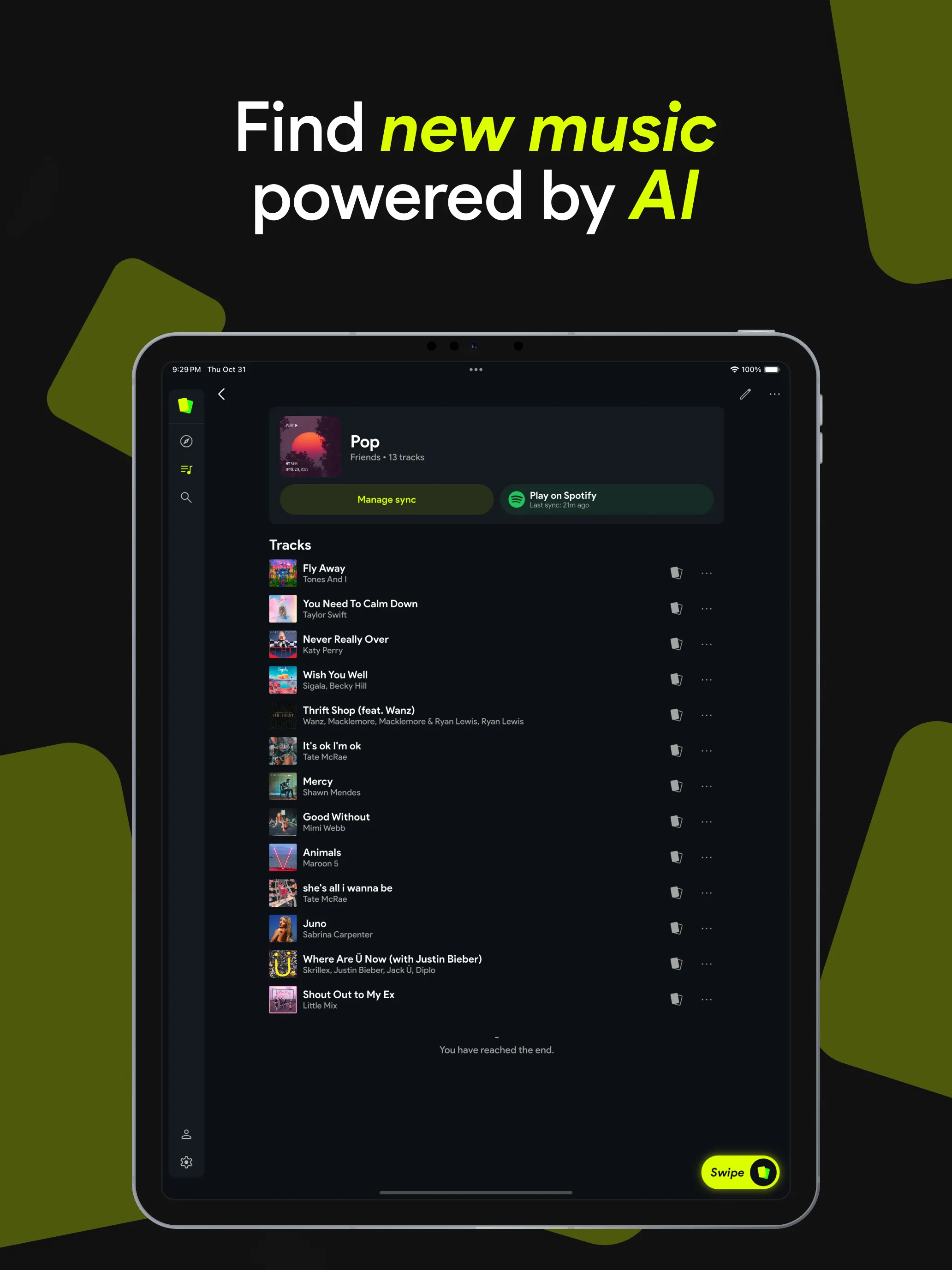 Swipefy for Spotify | Indus Appstore | Screenshot