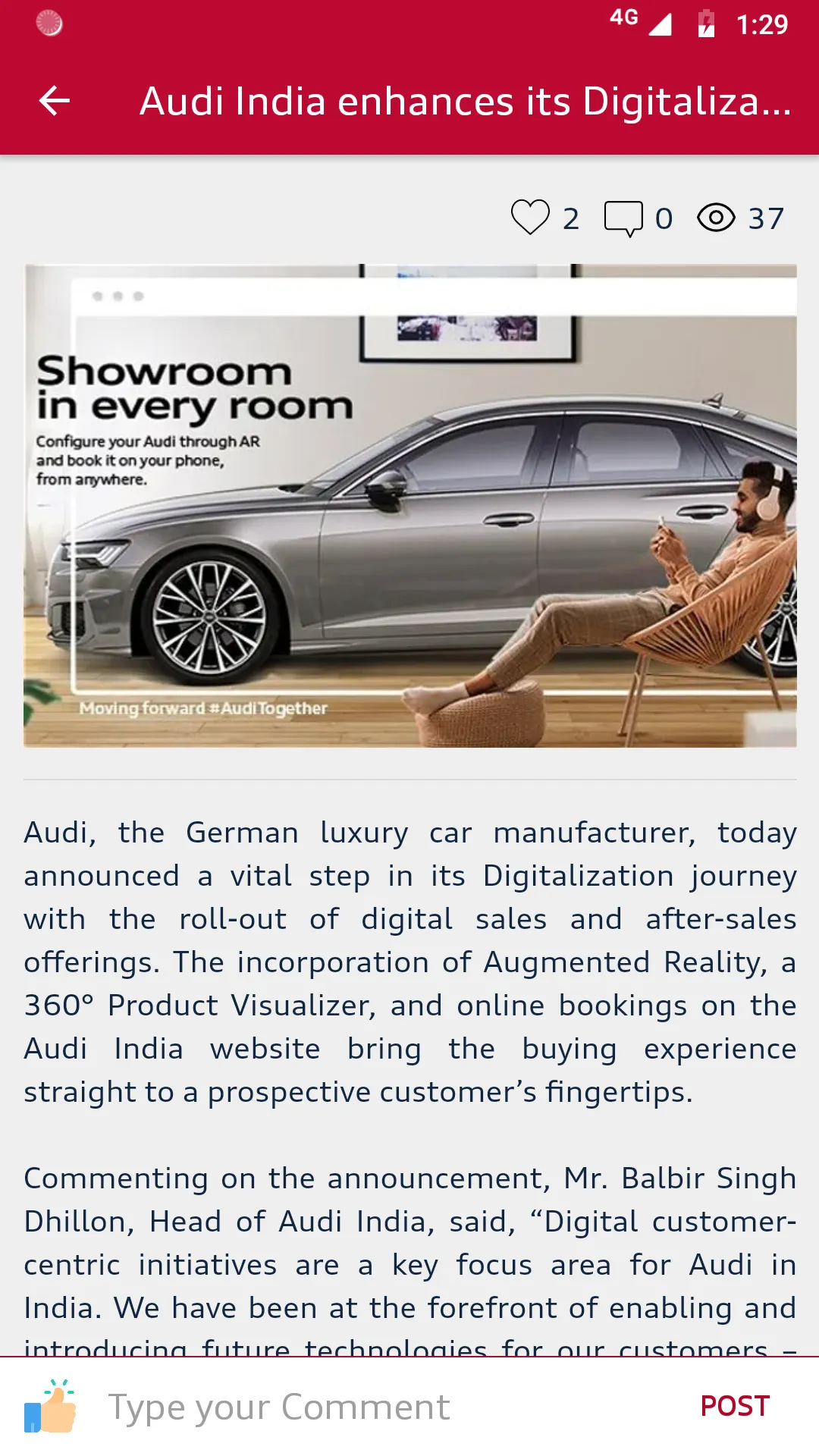 myAudi Connect - Audi India | Indus Appstore | Screenshot