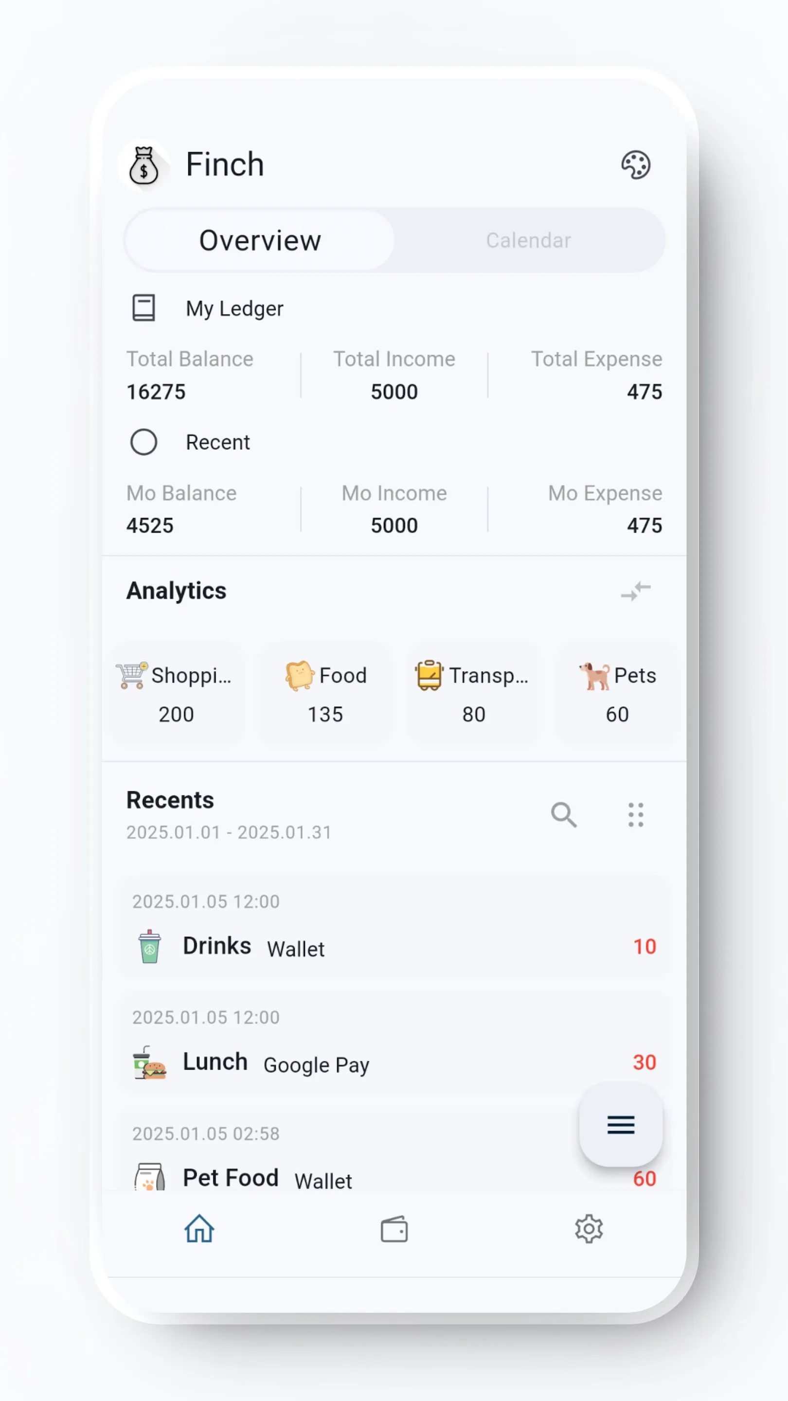 Finch: Expense Tracker, Budget | Indus Appstore | Screenshot