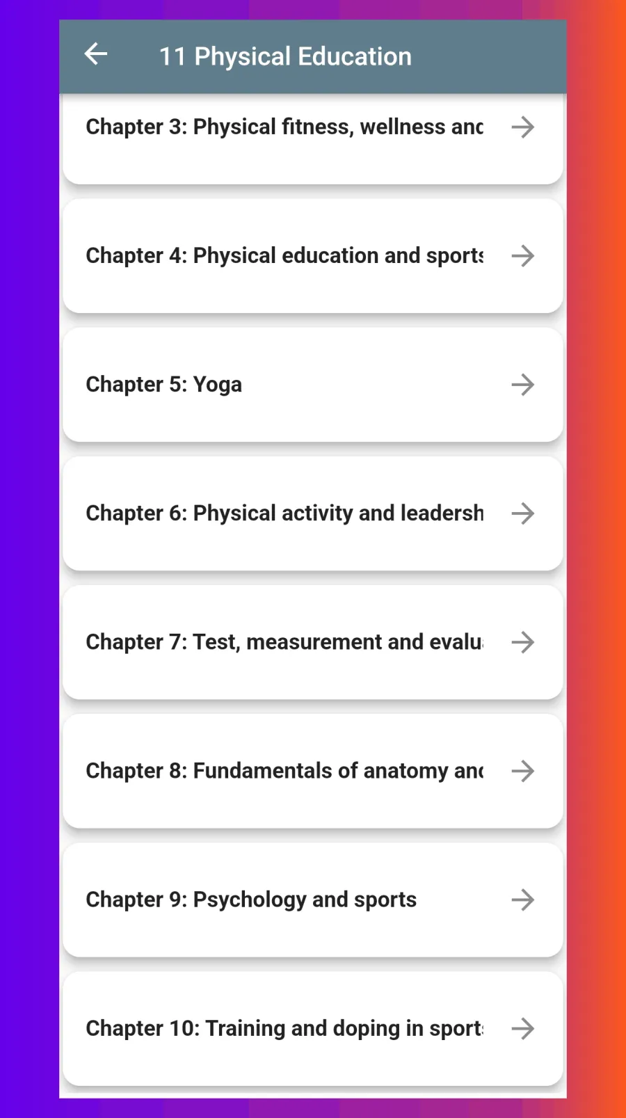 Class 11 Physical Education | Indus Appstore | Screenshot