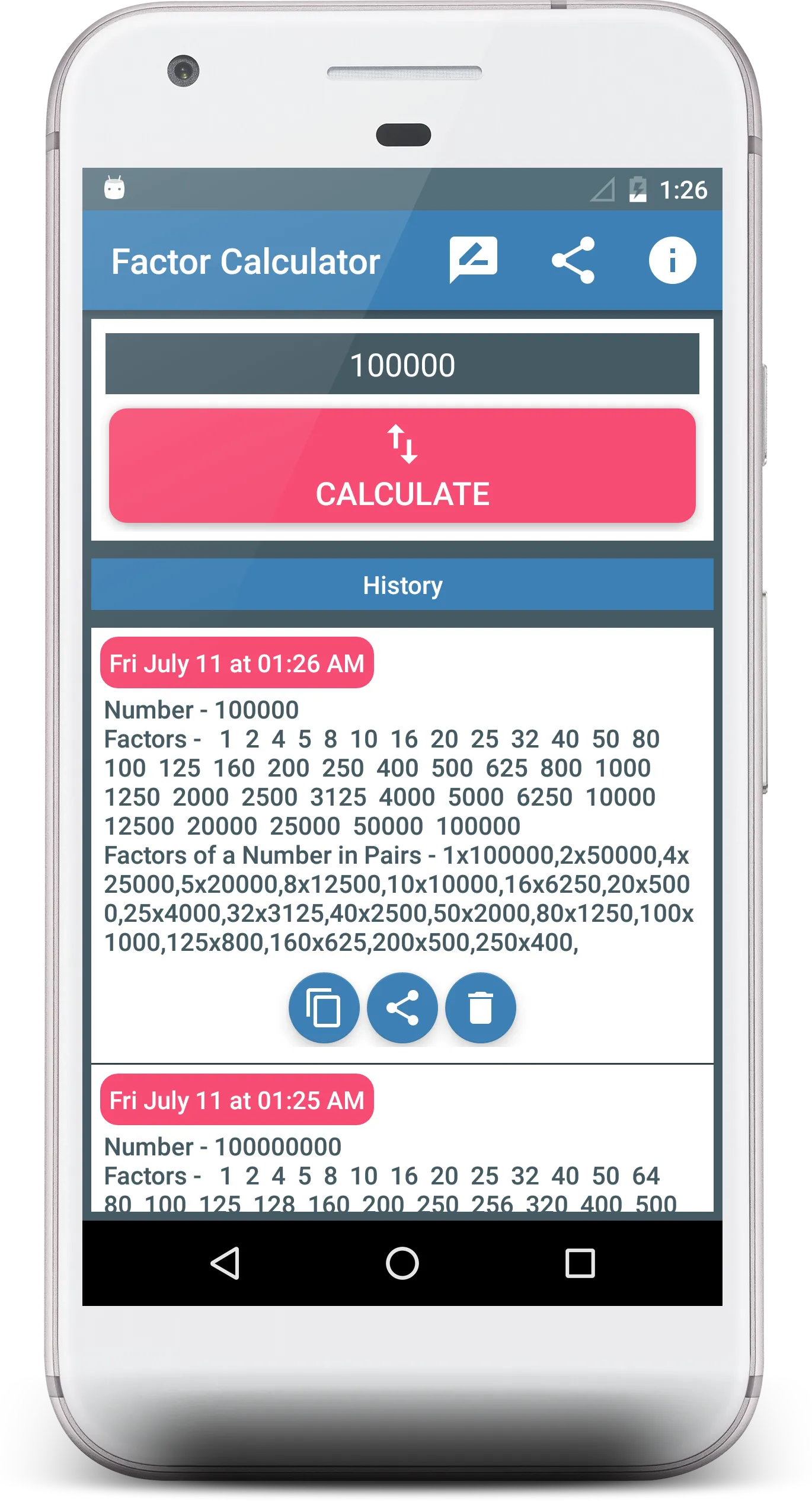 Factor Calculator | Indus Appstore | Screenshot