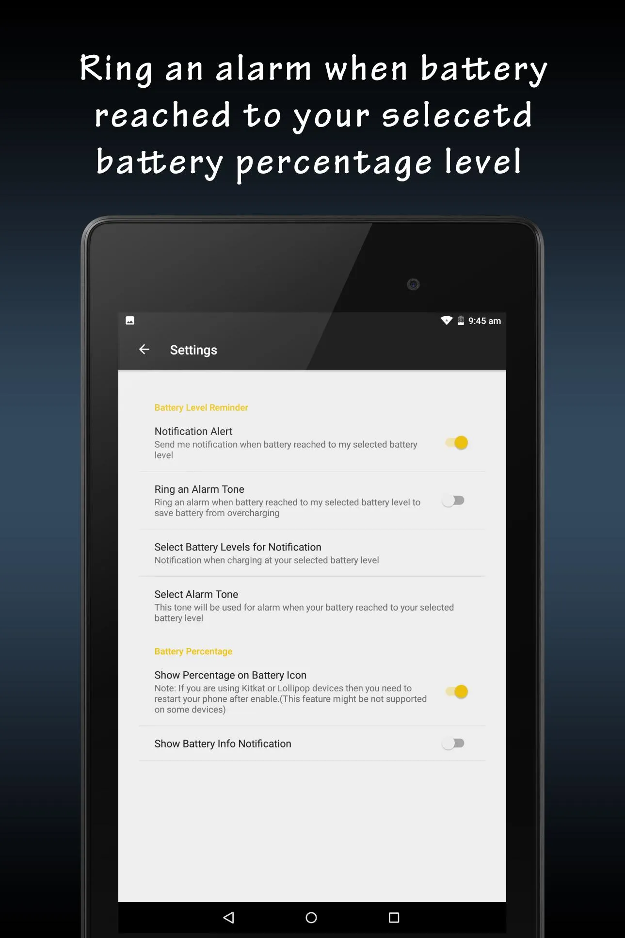 Battery Full Alarm | Indus Appstore | Screenshot