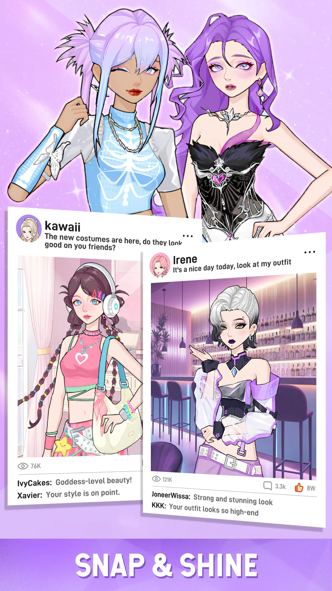 Shining Me: Glow Idol Dress Up | Indus Appstore | Screenshot