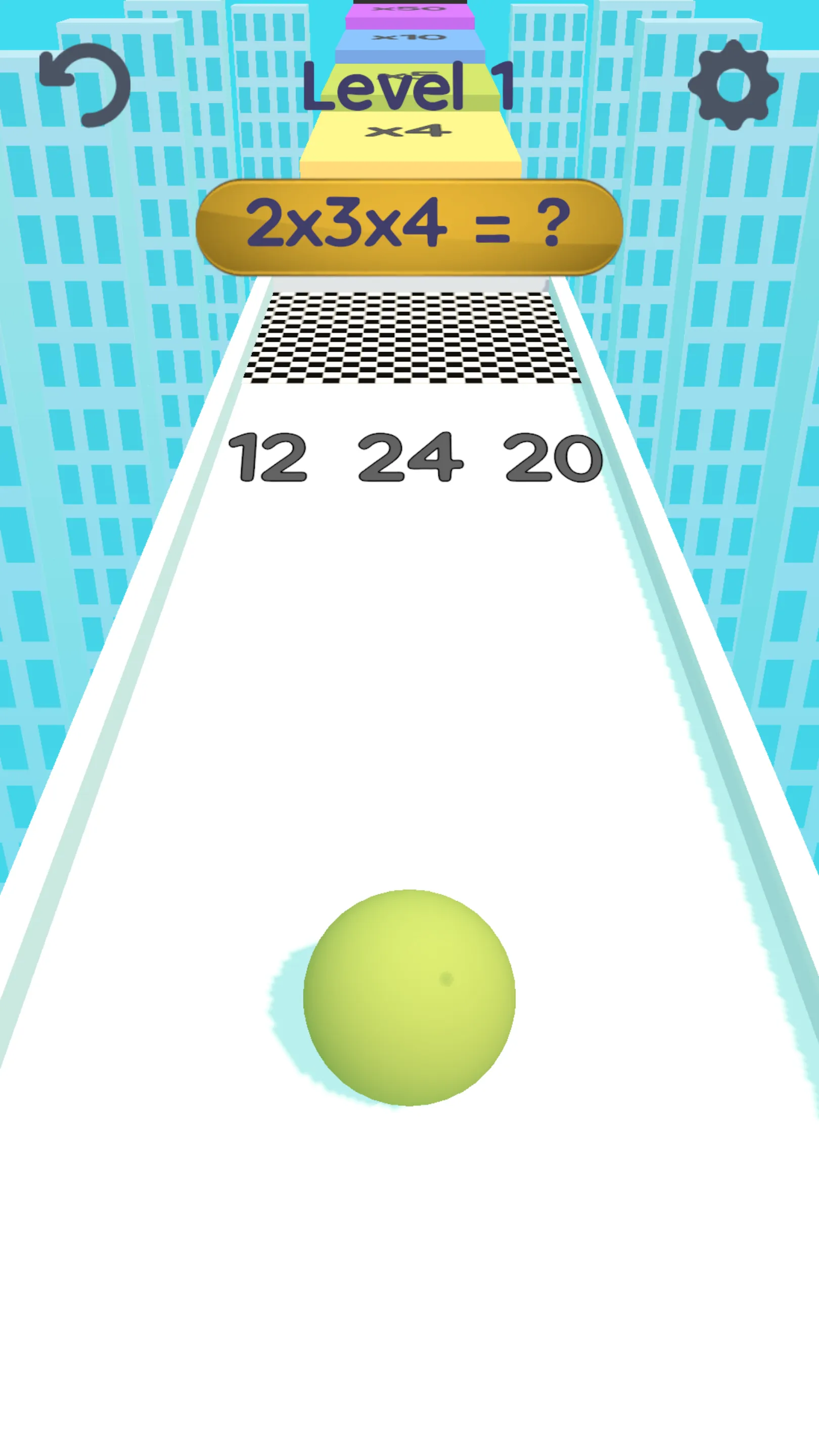 Math Run Ball 3D-sky 2048 race | Indus Appstore | Screenshot