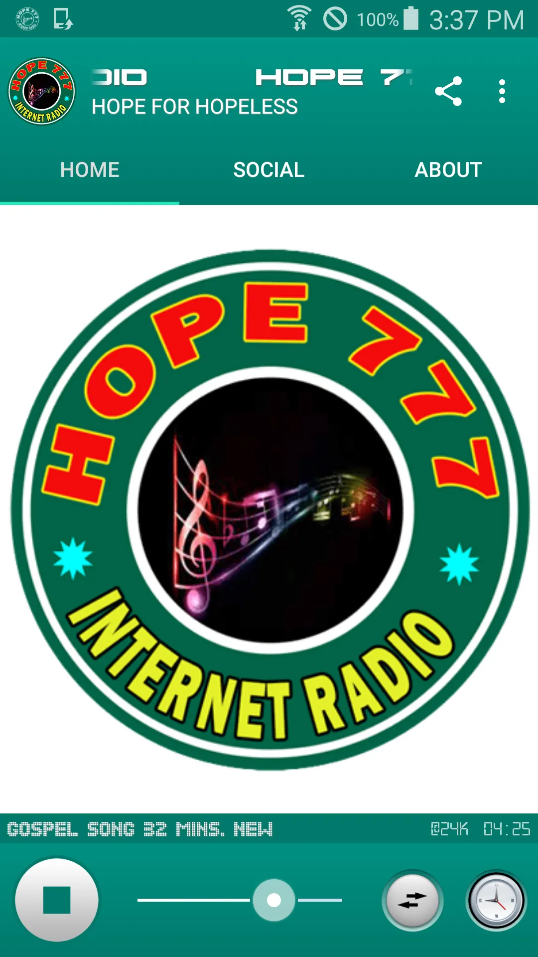 Hope 777 Radio | Indus Appstore | Screenshot