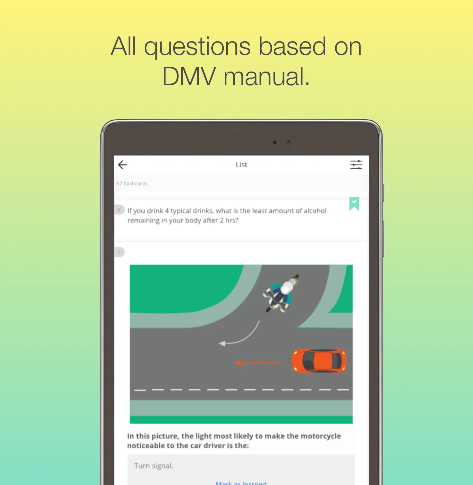 TX Motorcycle DMV Permit Test | Indus Appstore | Screenshot