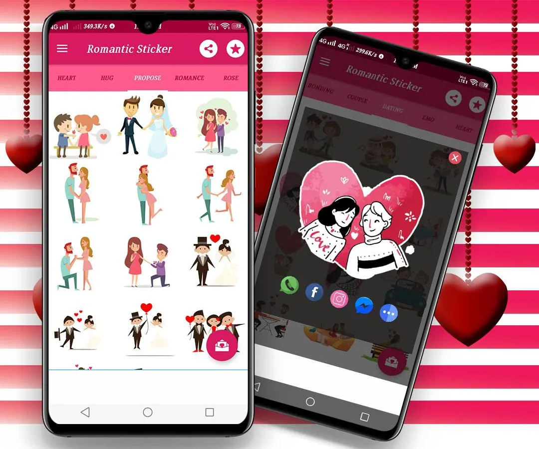 Romantic Stickers | Indus Appstore | Screenshot