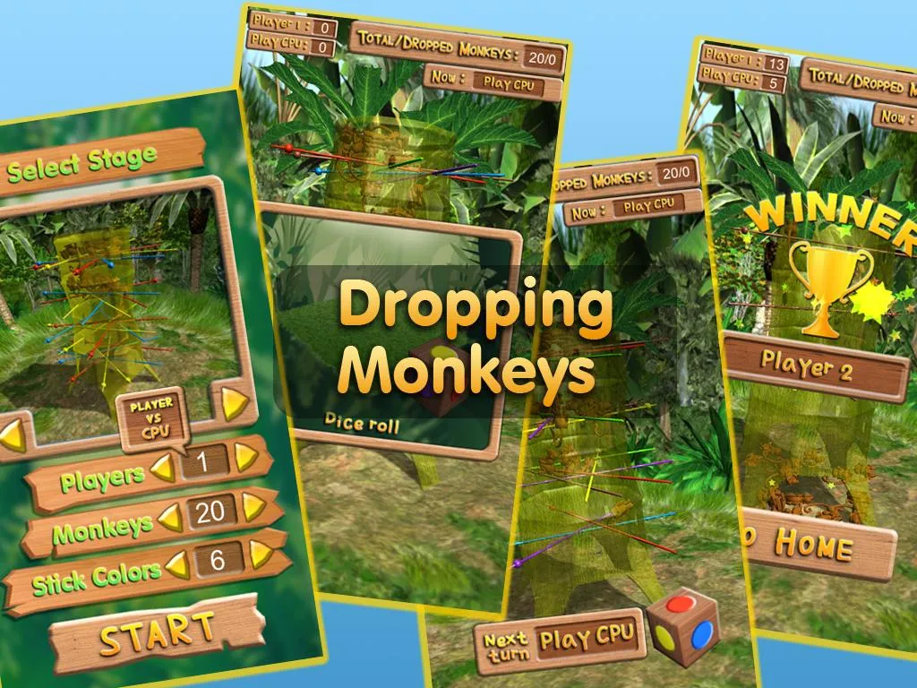 Dropping Monkeys 3D Board Game | Indus Appstore | Screenshot