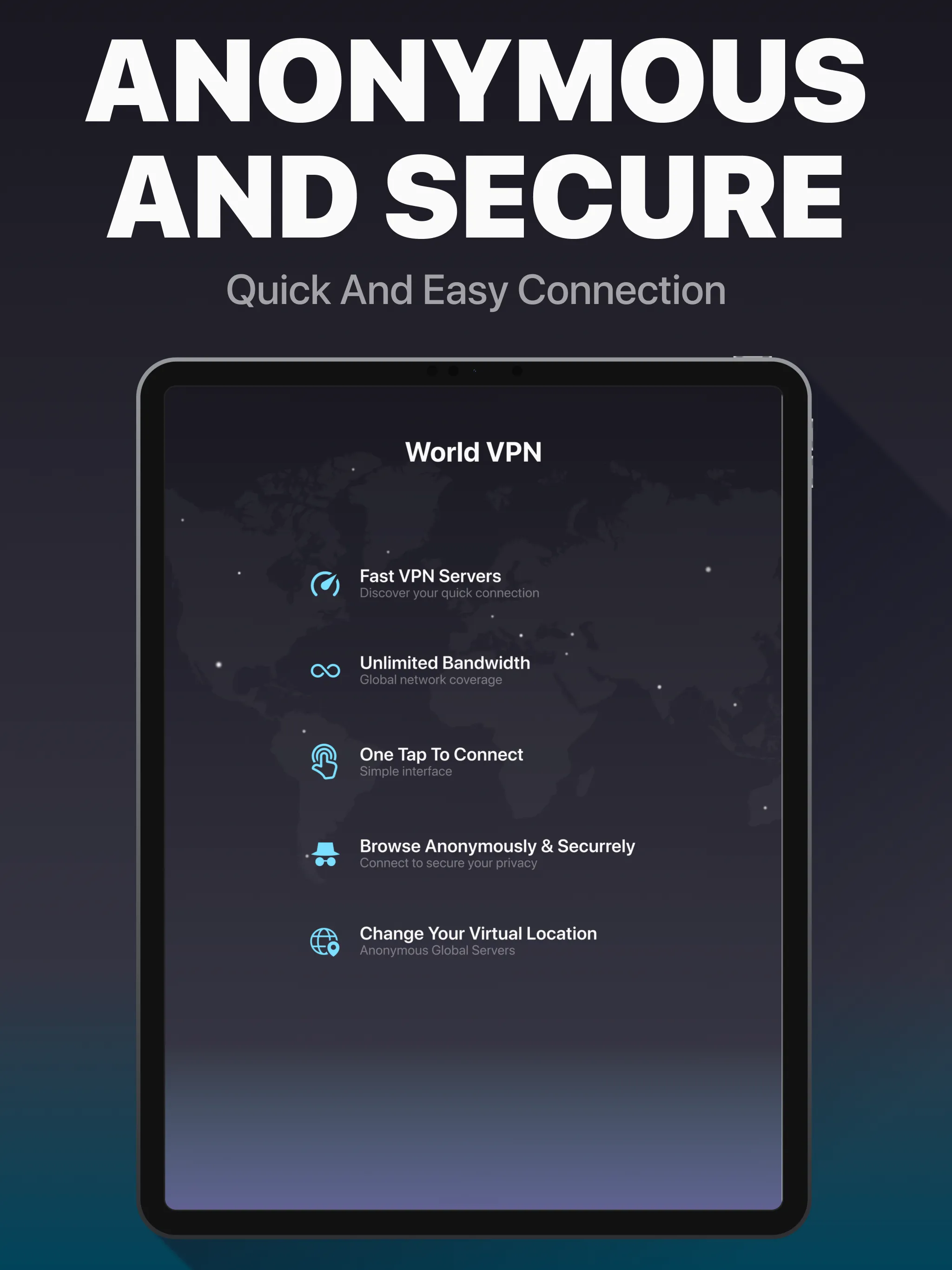 World VPN Confident and Secure | Indus Appstore | Screenshot