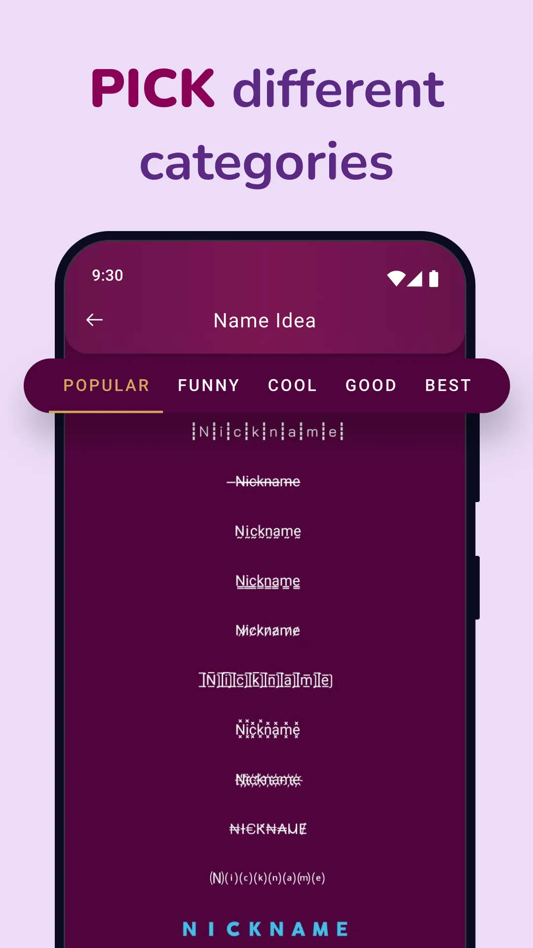 Nickname Maker: Name Generator | Indus Appstore | Screenshot