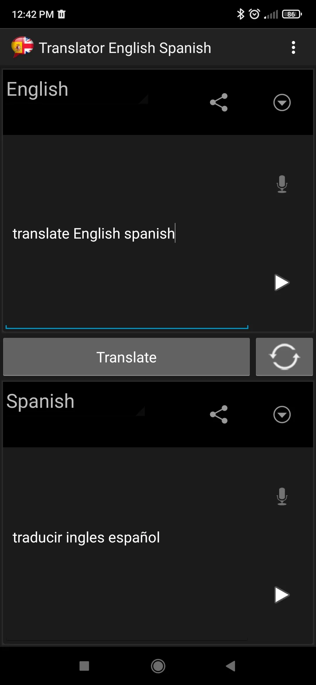 English to Spanish Translation | Indus Appstore | Screenshot