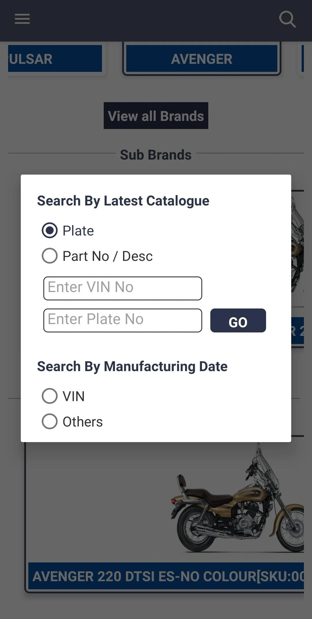 Bajaj Spare Parts Search (EPC) | Indus Appstore | Screenshot