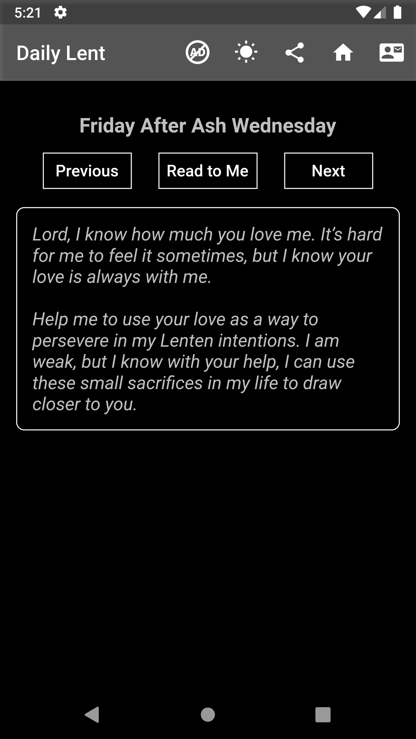 Prayers for Lent and Advent | Indus Appstore | Screenshot