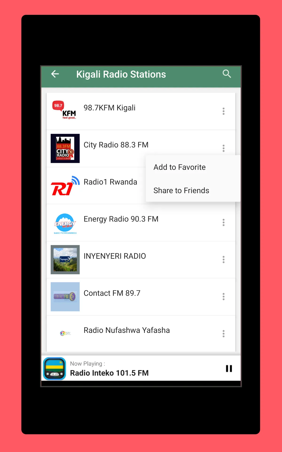 Radio Rwanda FM + Radio Online | Indus Appstore | Screenshot